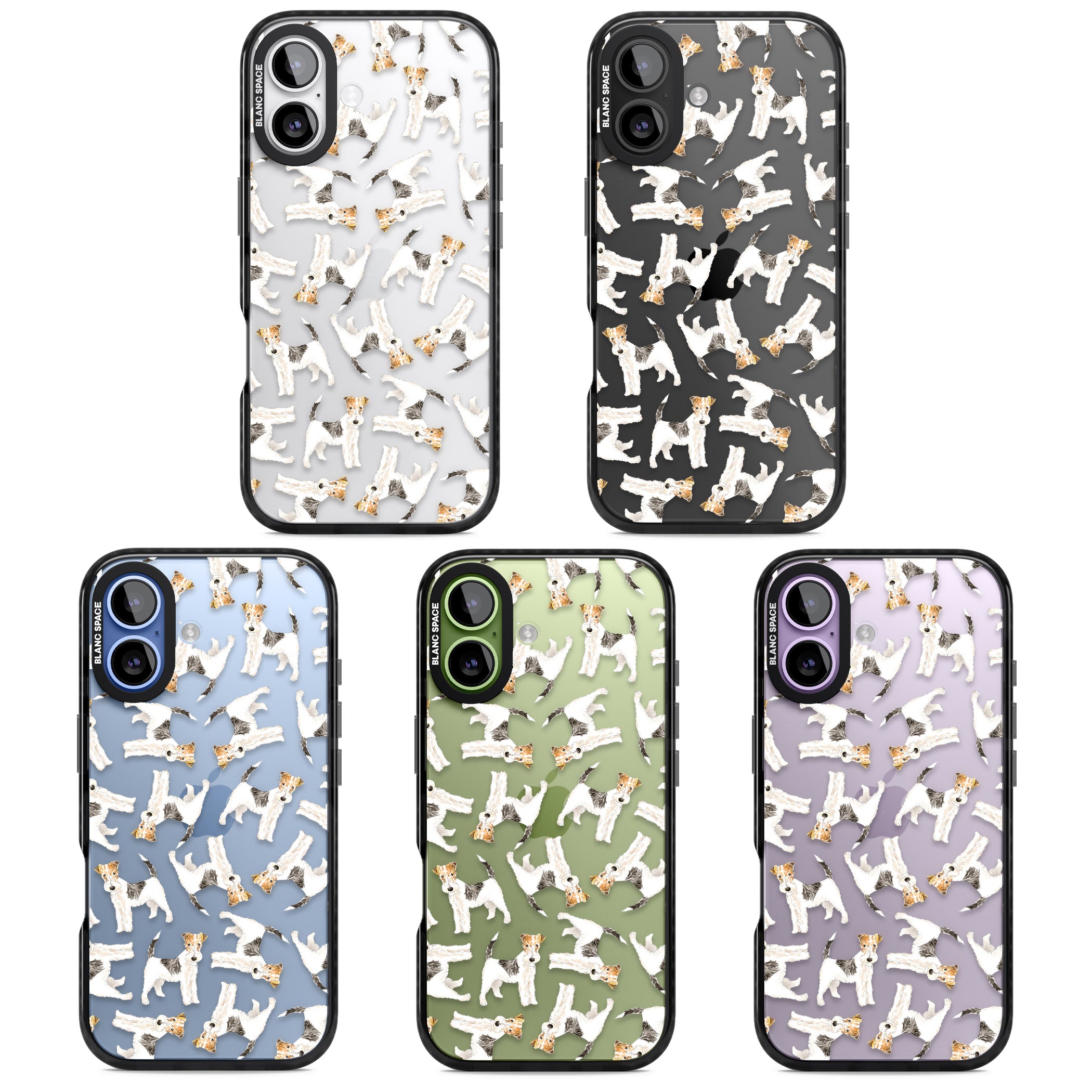 Wire Haired Fox Terrier Dog Pattern iPhone 17 Impact Black Phone Case APT Impact Protection