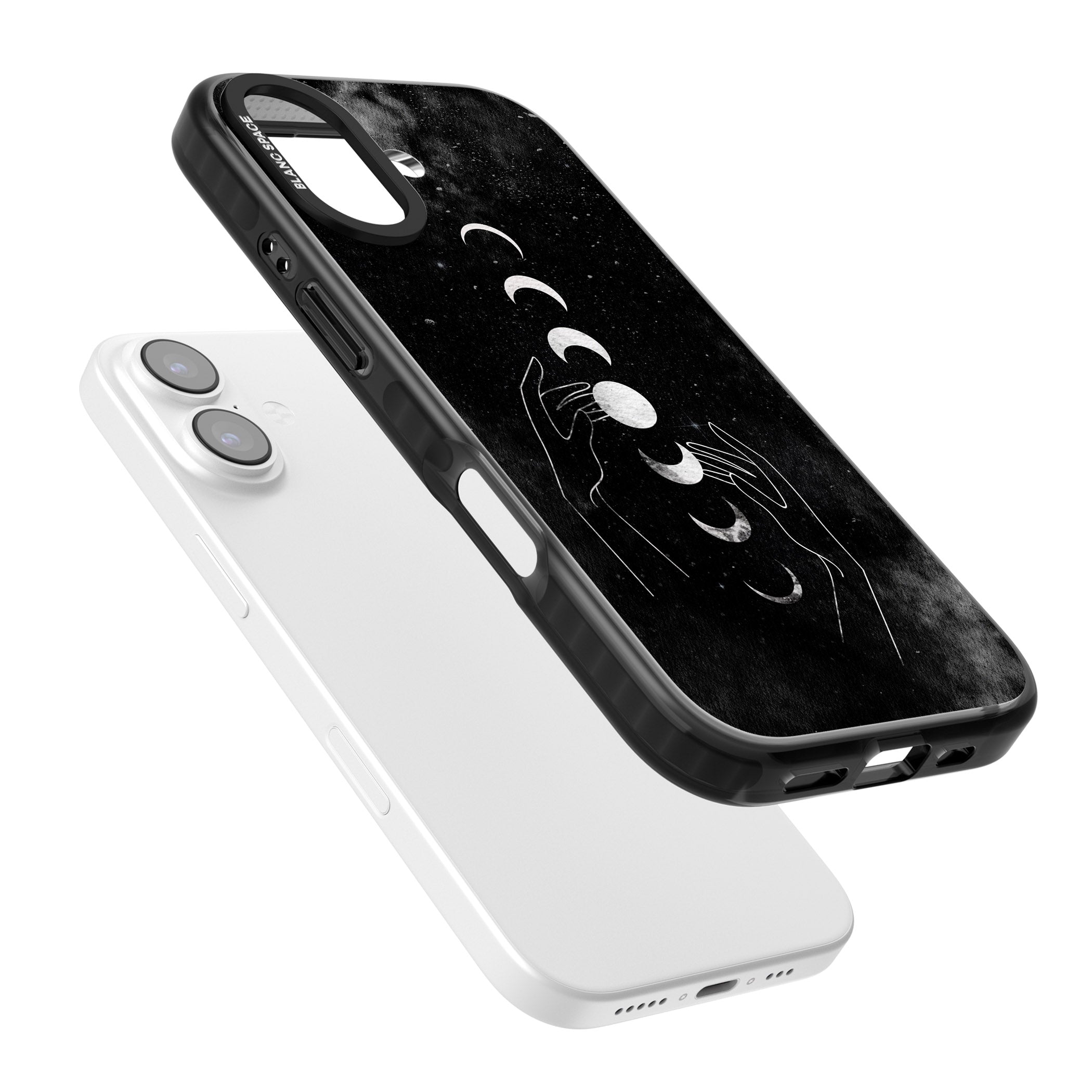 Moon Phases Hands iPhone 17 Impact Black Phone Case Colours