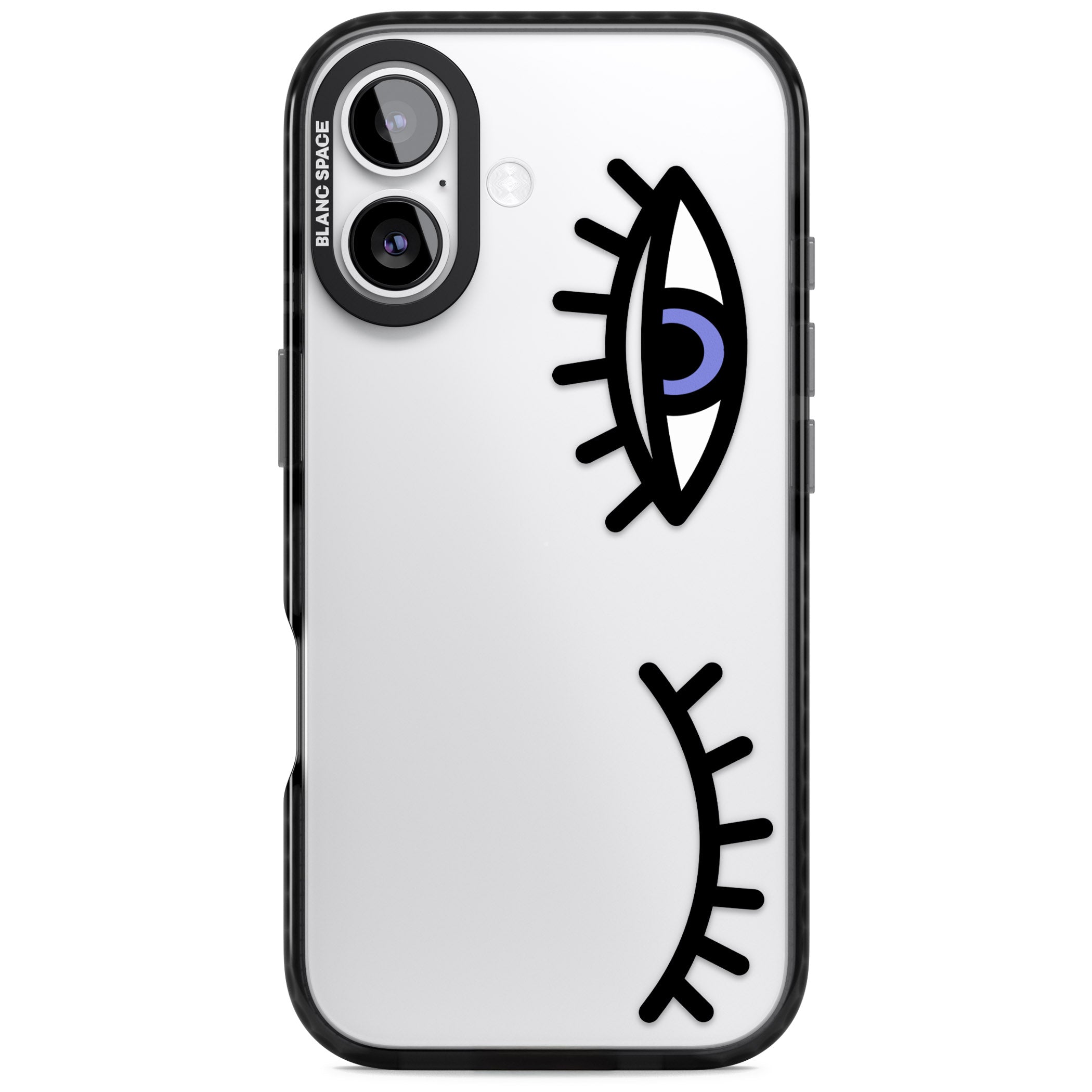 Winking Eyes Transparent Pattern iPhone 17 Impact Black Phone Case