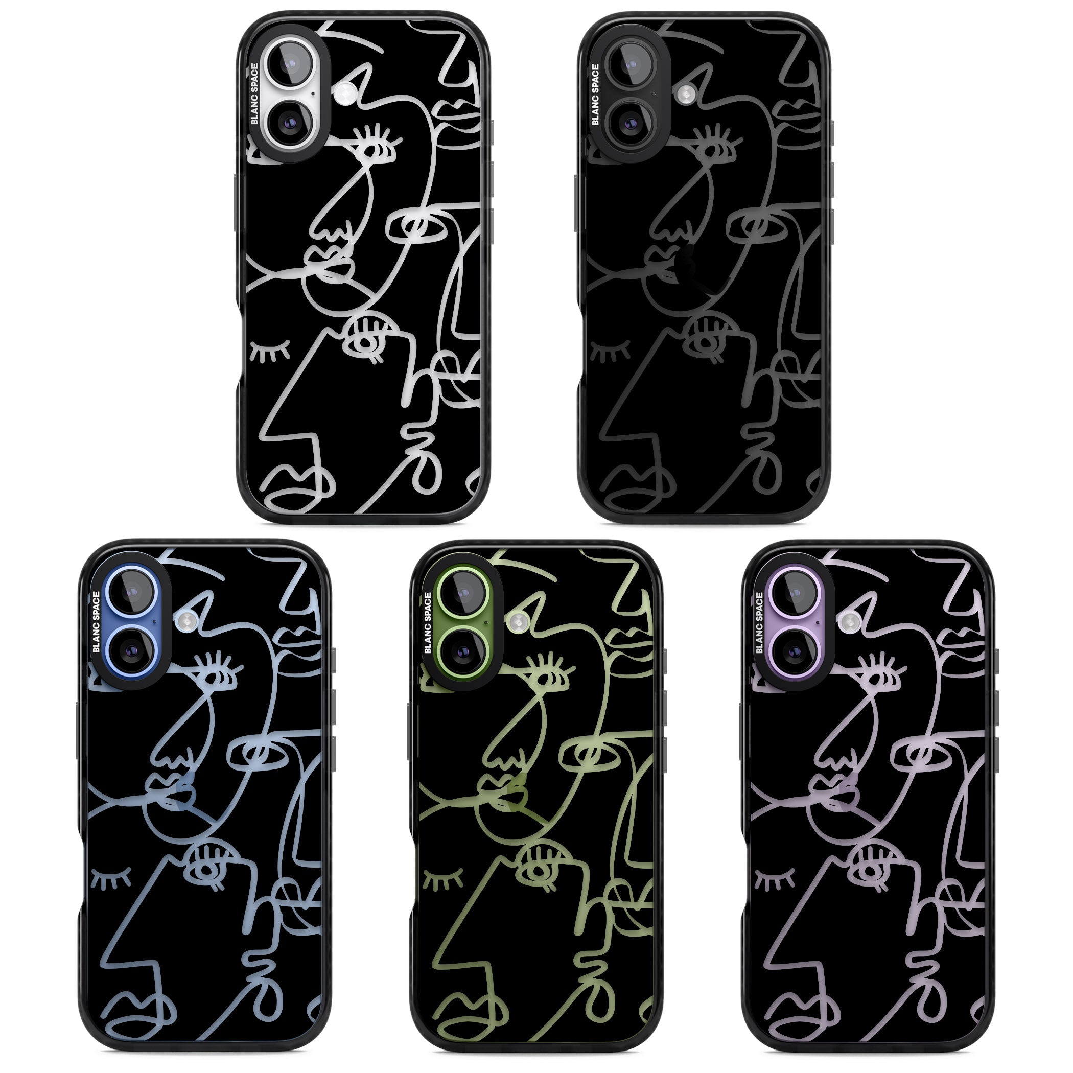 Abstract Line Art Clear Black iPhone 17 Impact Black Phone Case APT Impact Protection