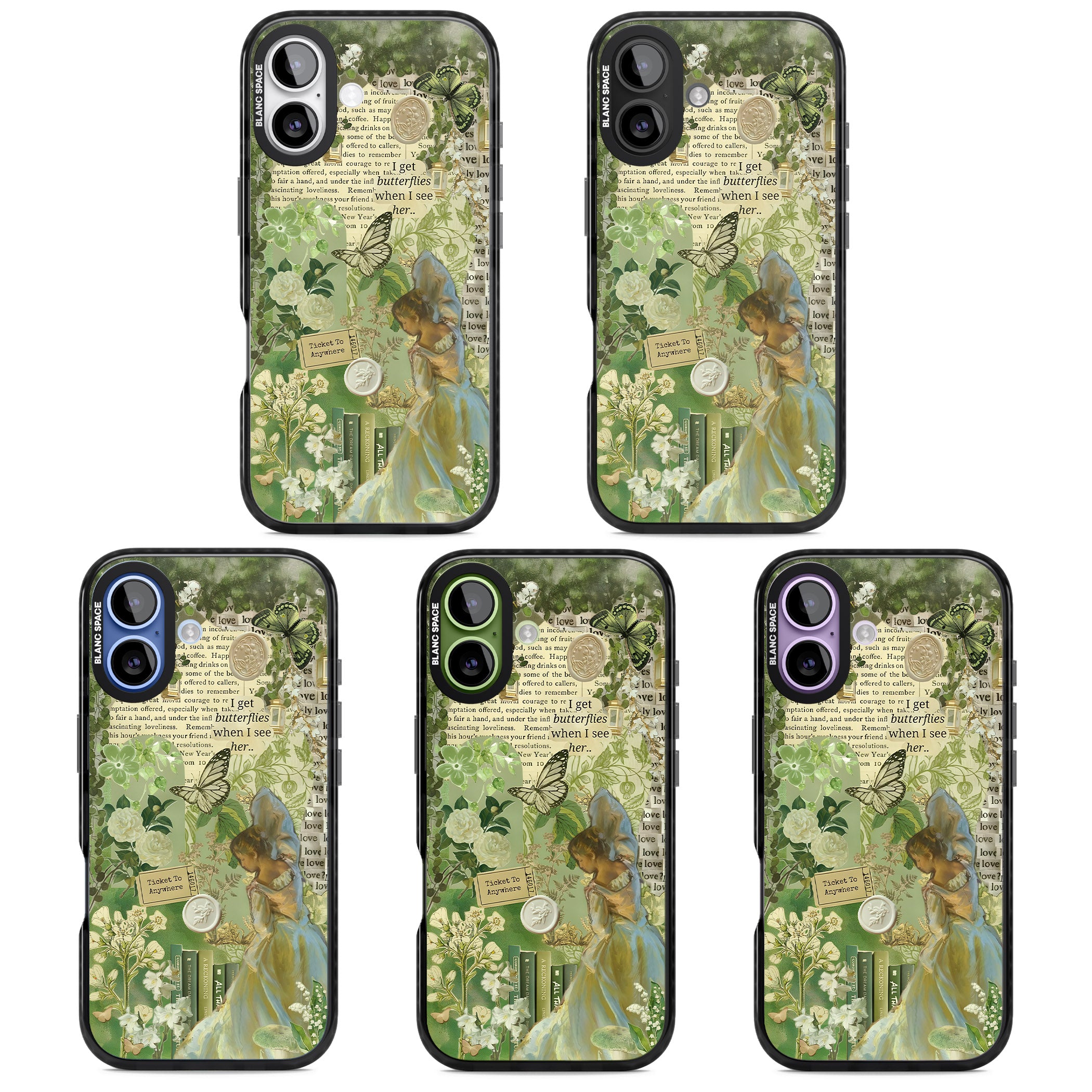 Vintage Green Fairy iPhone 17 Impact Black Phone Case APT Impact Protection