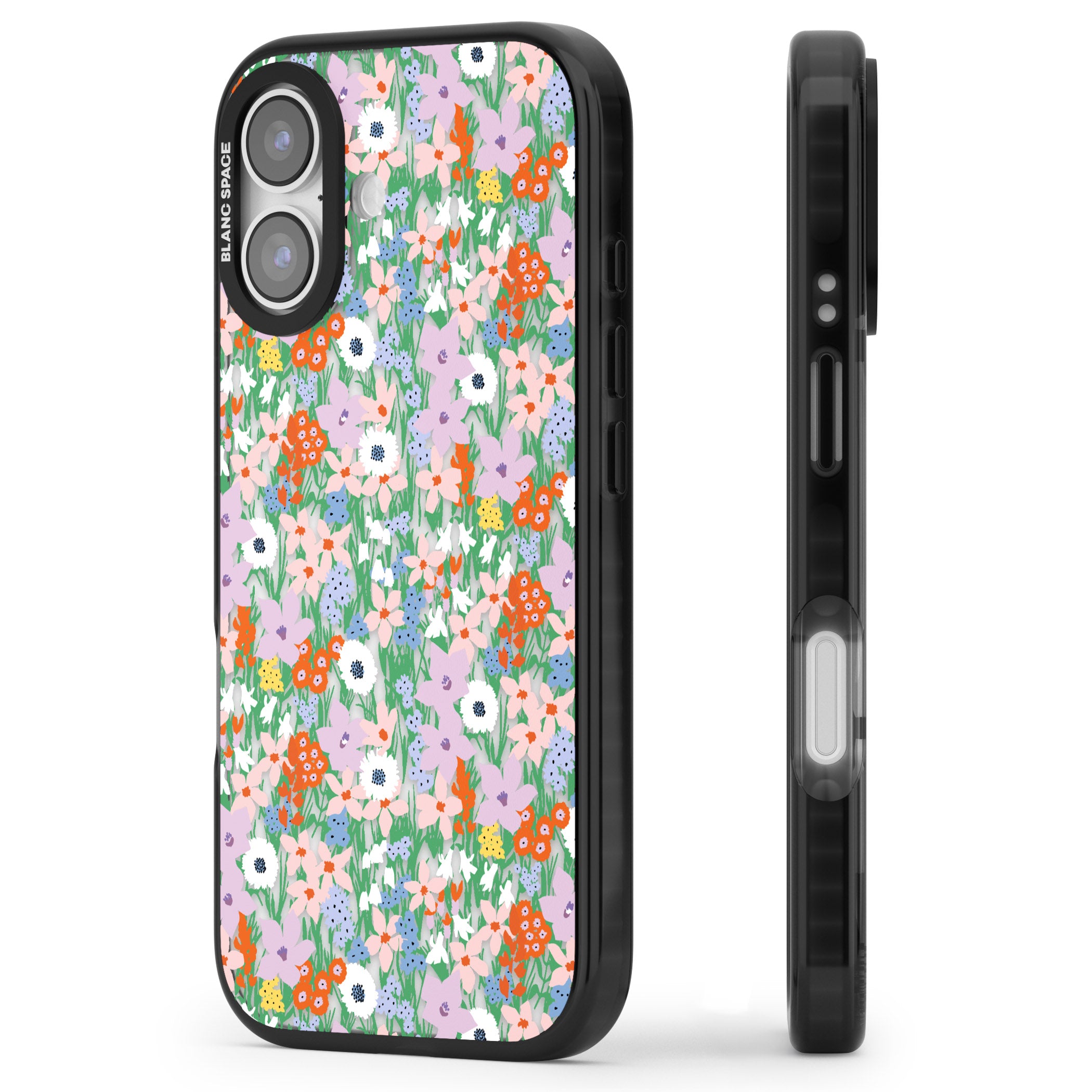 Floral Bloom Jazzy iPhone 17 Impact Black Phone Case Side Profile