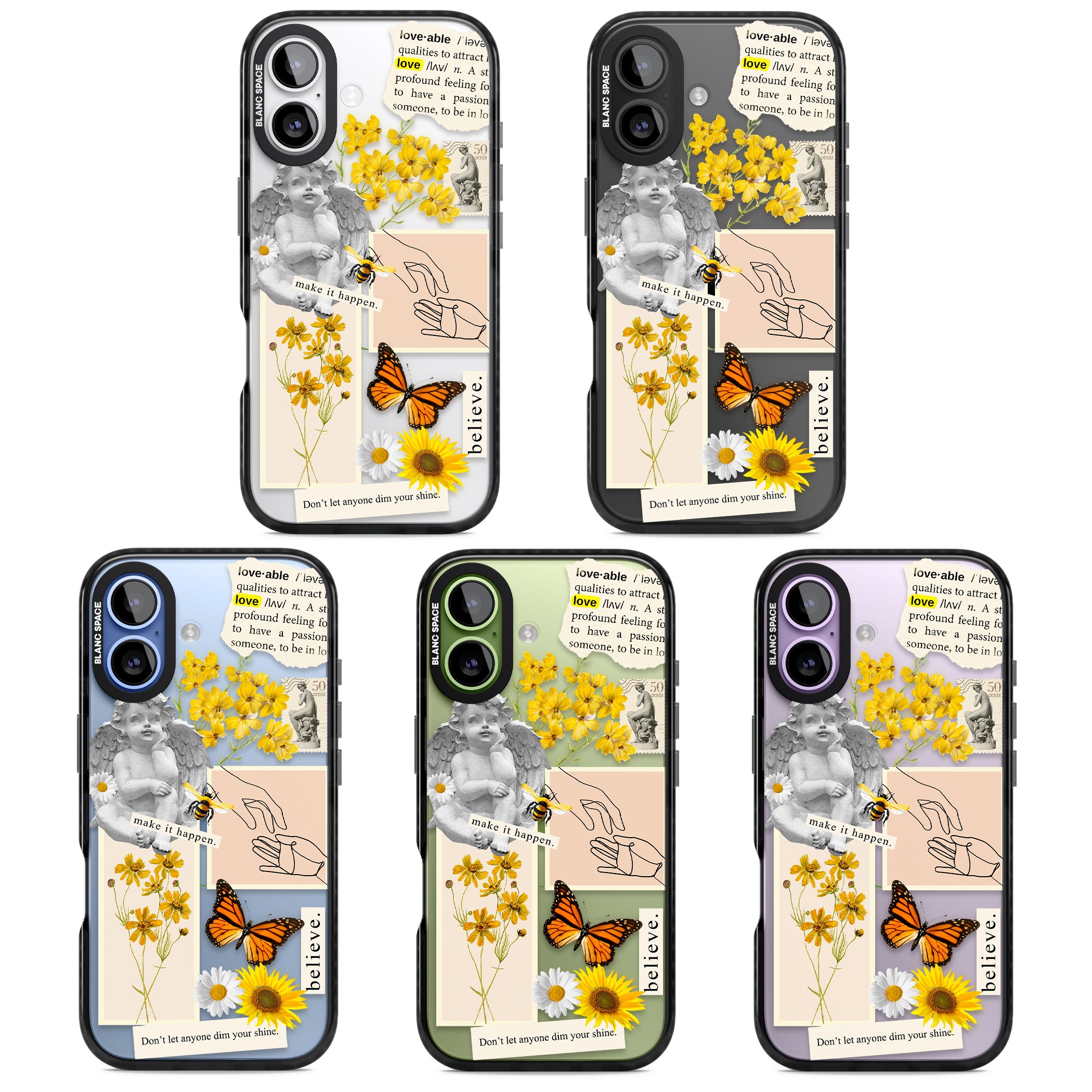 Vintage Wildflower Collage iPhone 17 Impact Black Phone Case APT Impact Protection