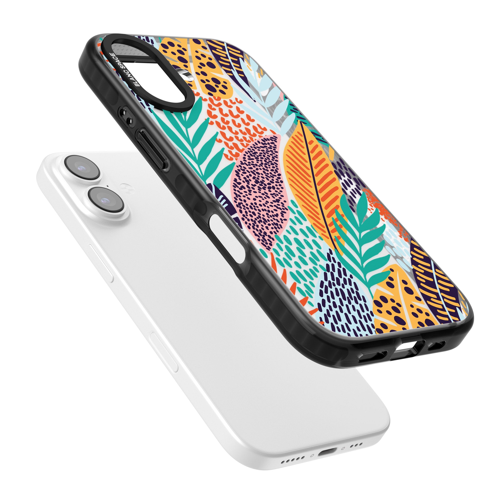Colourful Leaves Mixture iPhone 17 Impact Black Phone Case Colours
