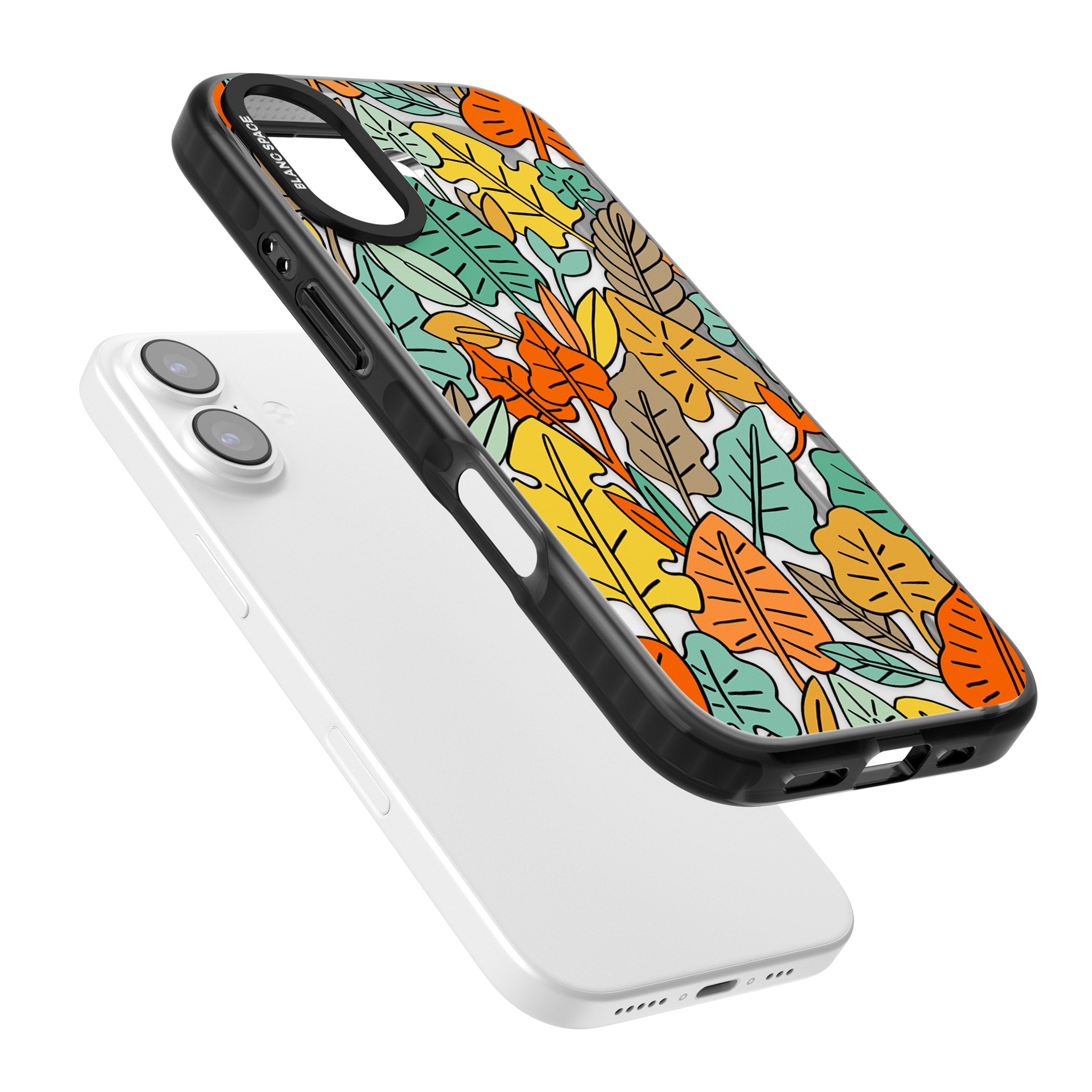 Pastel Toned Autumn Leaves iPhone 17 Impact Black Phone Case Colours