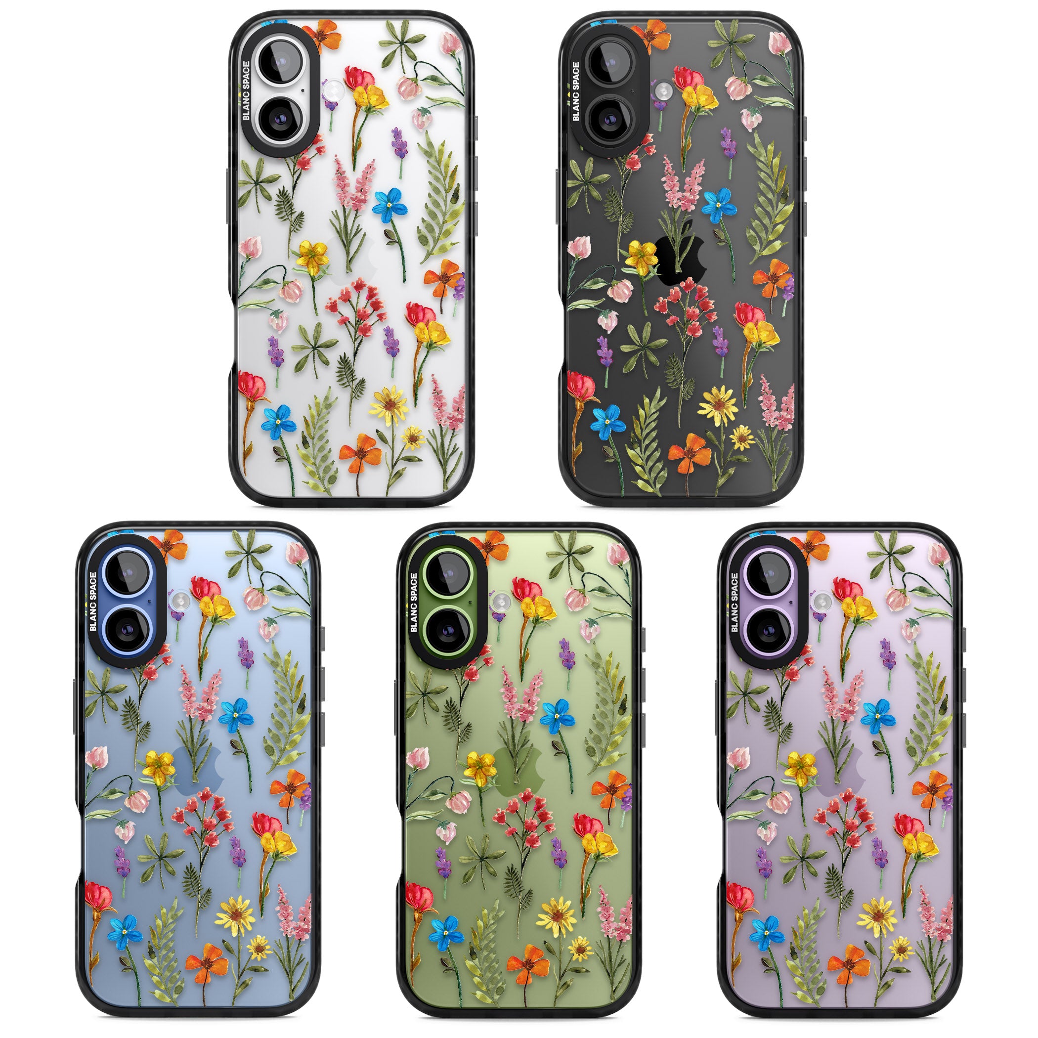 Spring Botanicals iPhone 17 Impact Black Phone Case APT Impact Protection