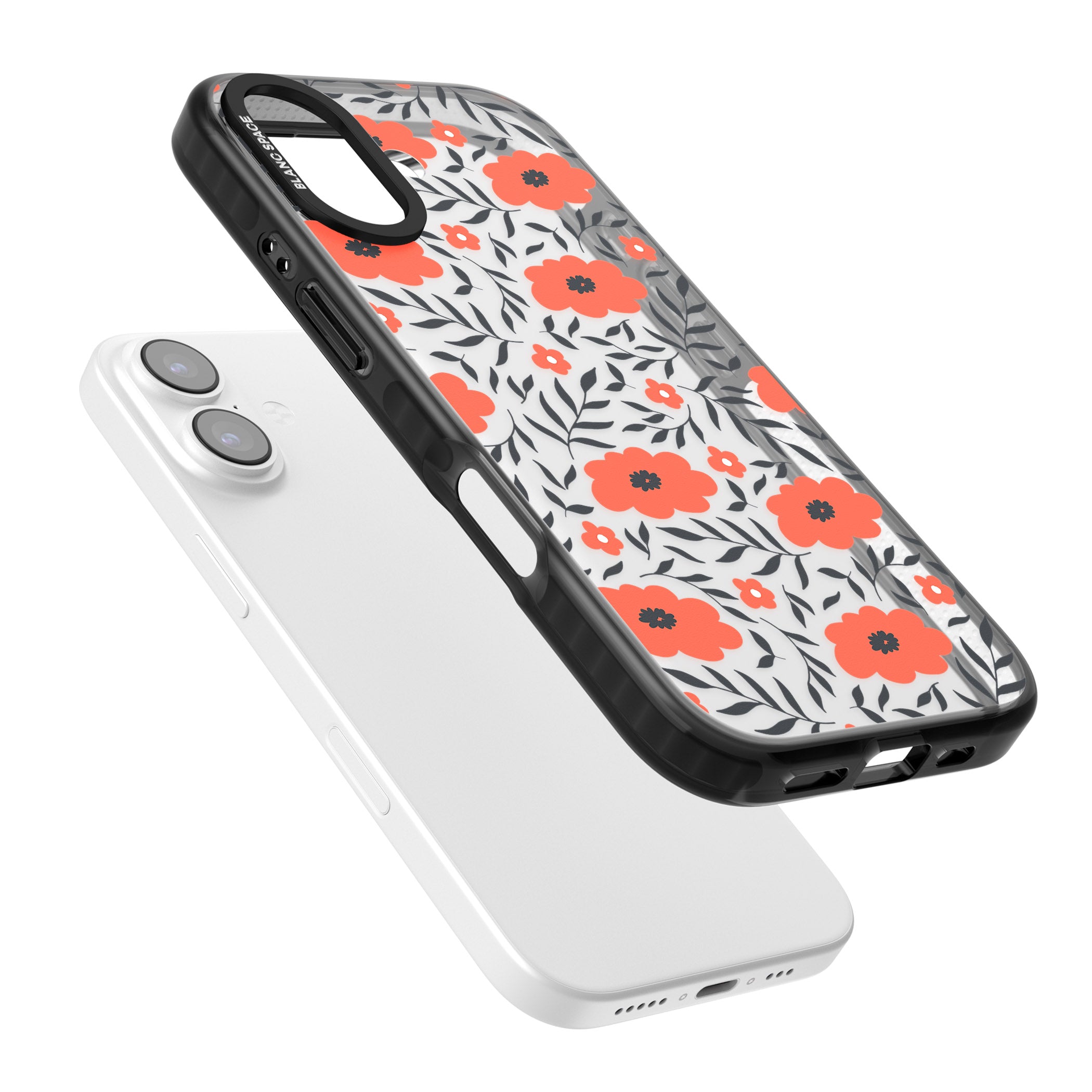 Red Poppy Floral iPhone 17 Impact Black Phone Case Colours