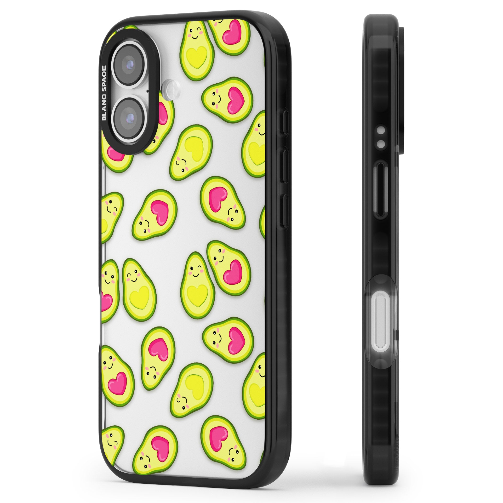 Avocado Love iPhone 17 Impact Black Phone Case Side Profile