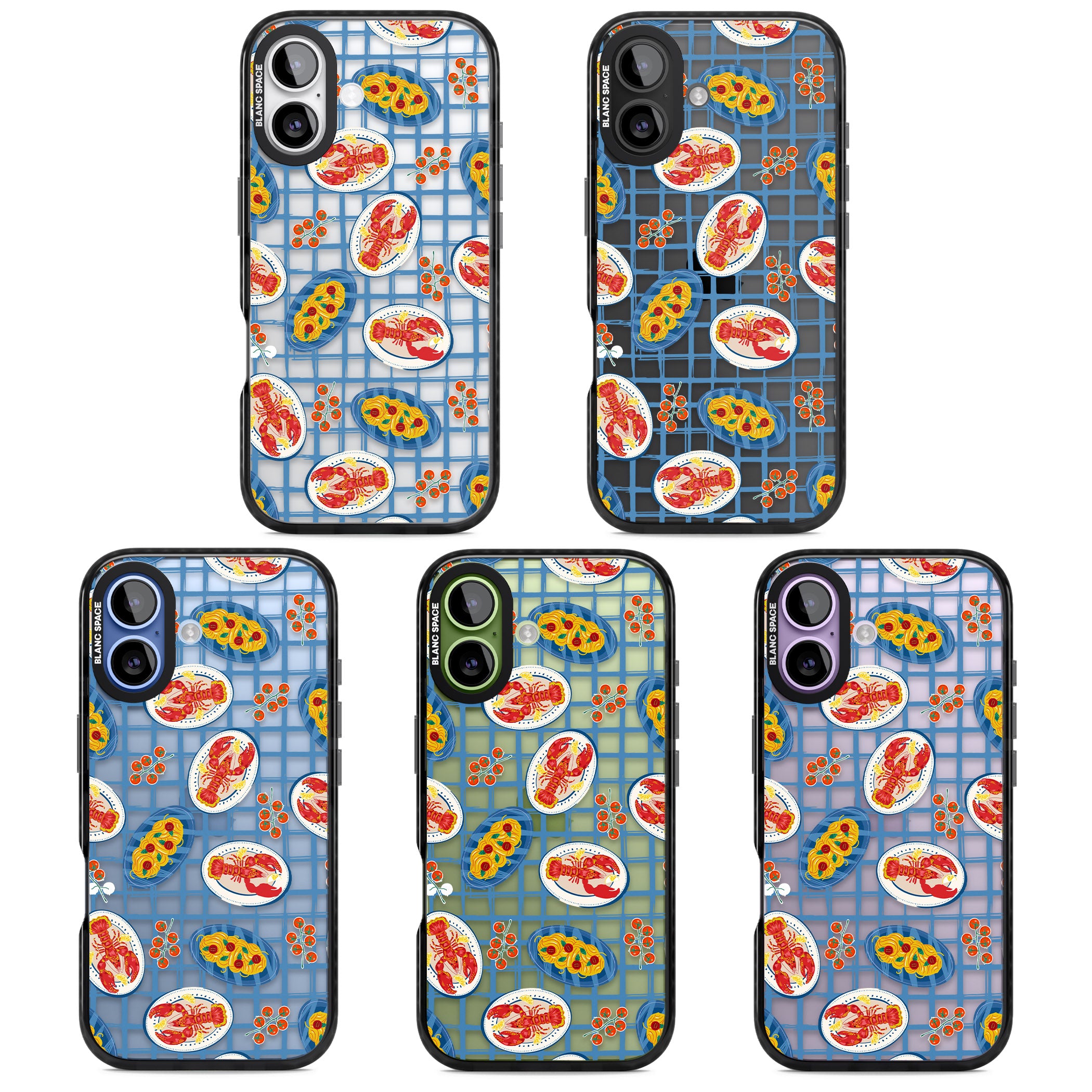 Lobster & Pasta Picnic iPhone 17 Impact Black Phone Case APT Impact Protection