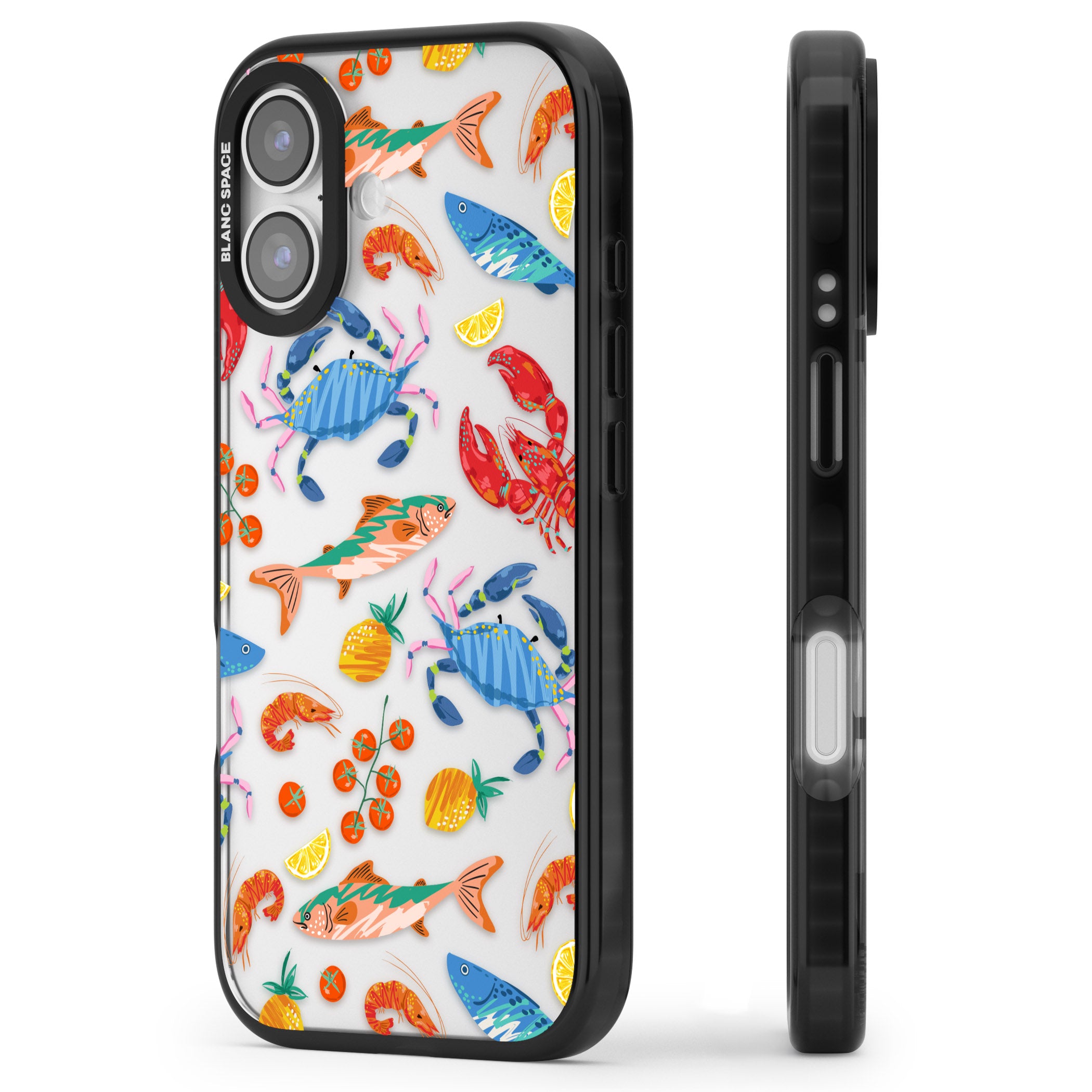 Vibrant Sealife iPhone 17 Impact Black Phone Case Side Profile