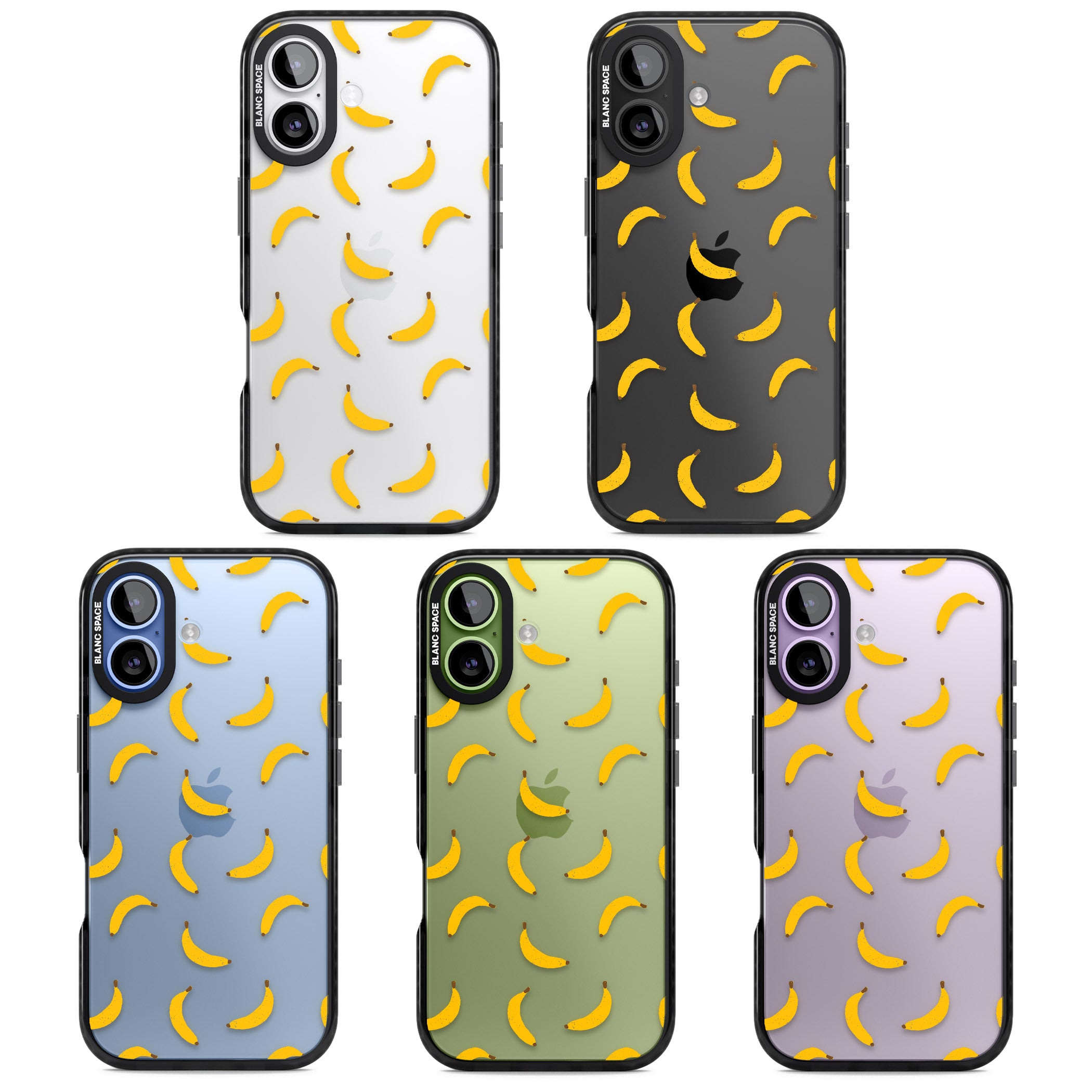 Banana Pattern iPhone 17 Impact Black Phone Case APT Impact Protection