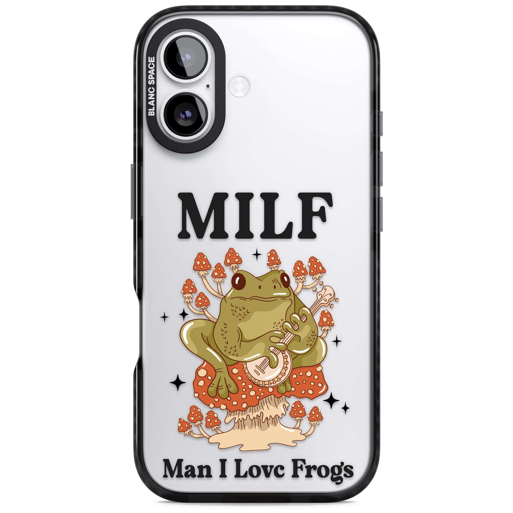Man I Love Frogs iPhone 17 Impact Black Phone Case
