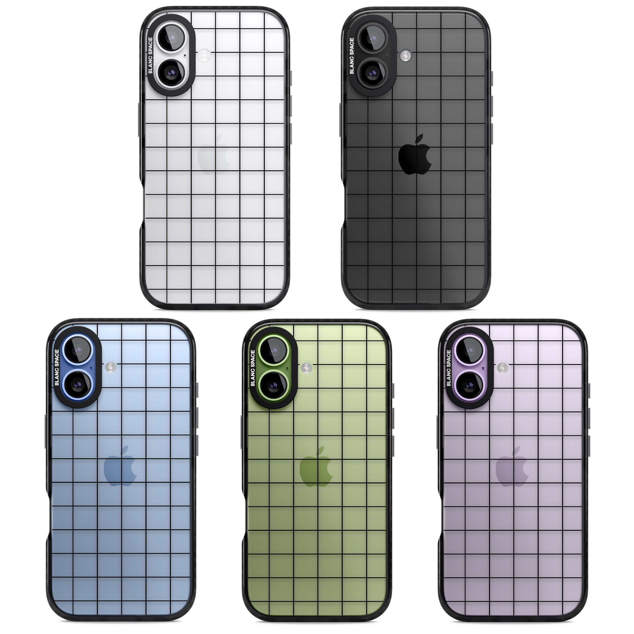 Simplistic Large Grid iPhone 17 Impact Black Phone Case APT Impact Protection