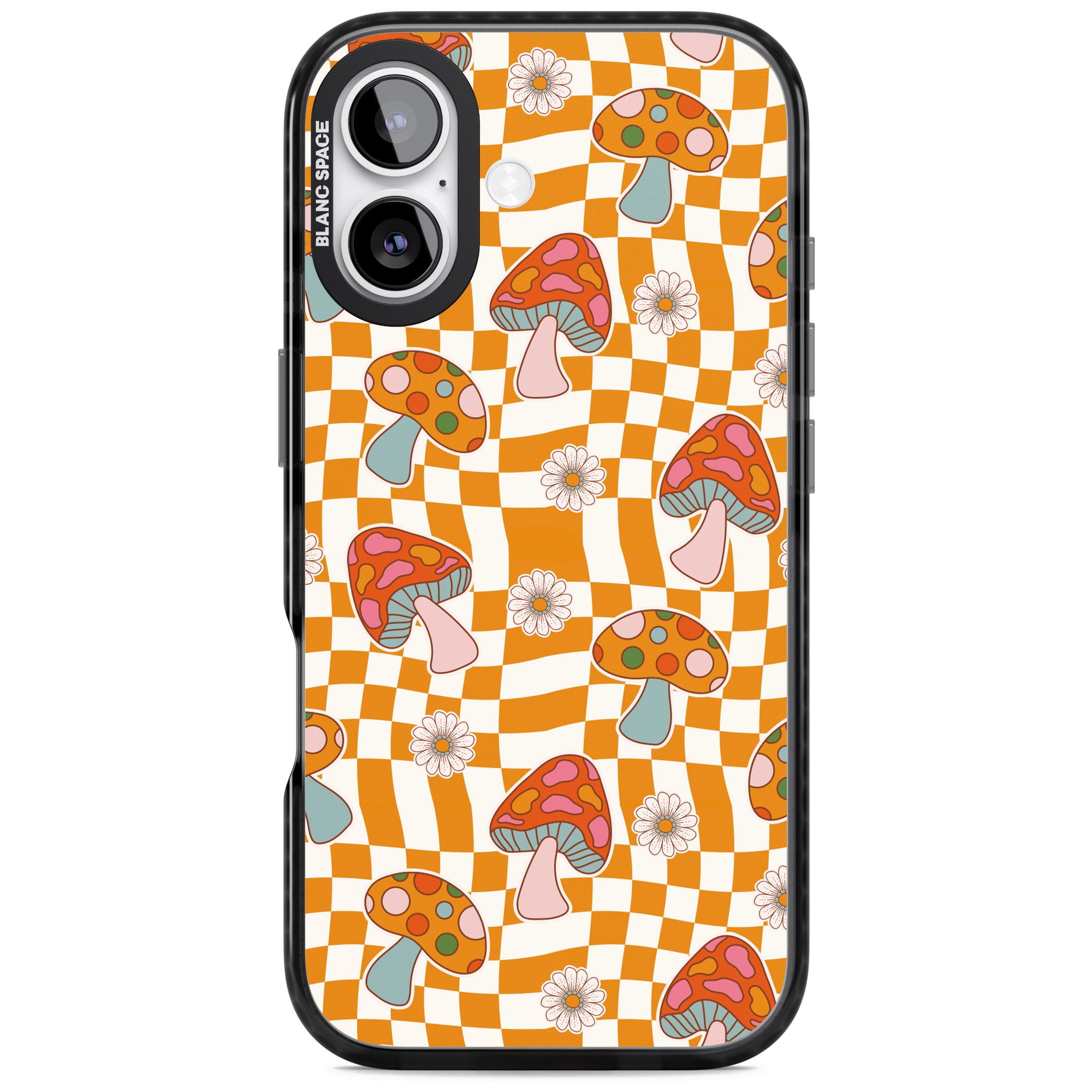 Wavy Checked Shrooms iPhone 17 Impact Black Phone Case