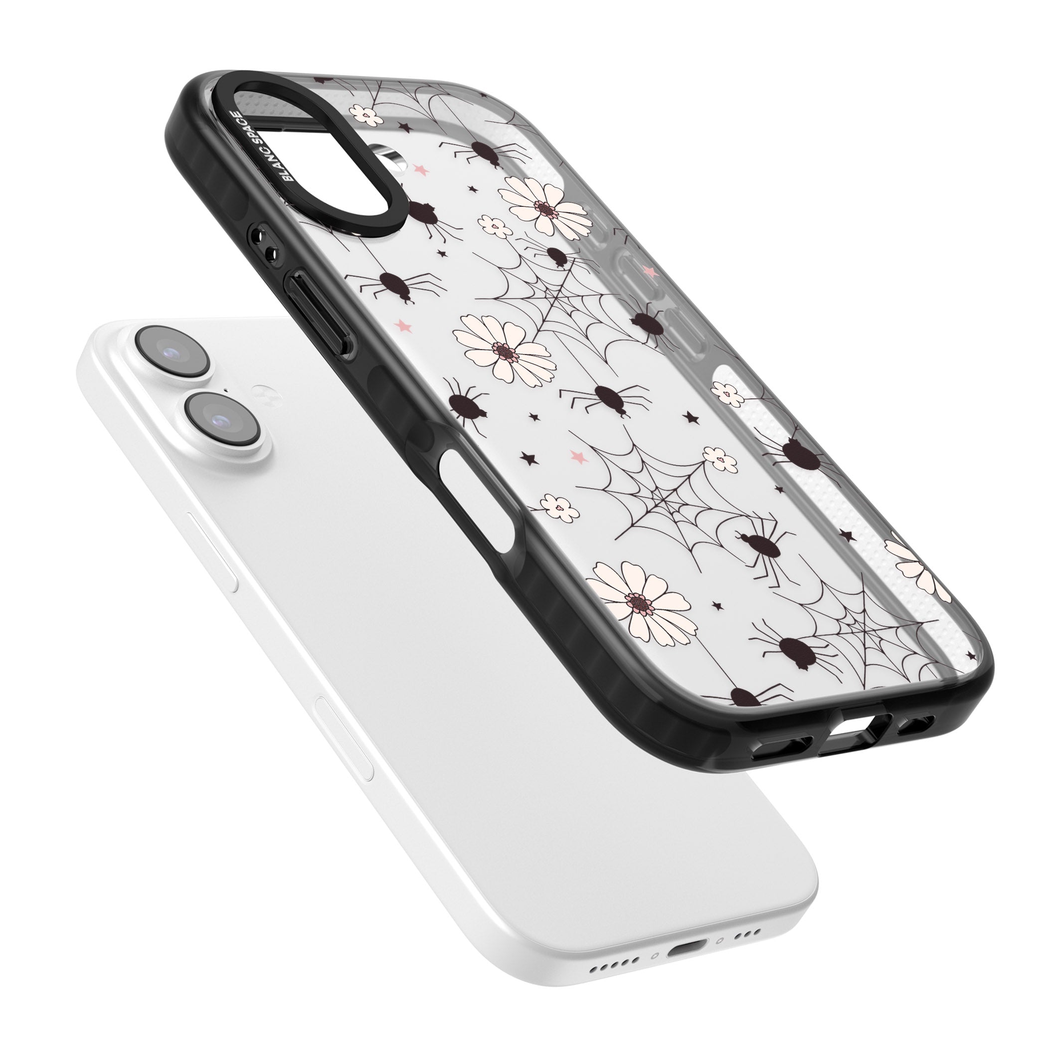 Spiders And Flowers Pattern iPhone 17 Impact Black Phone Case Colours