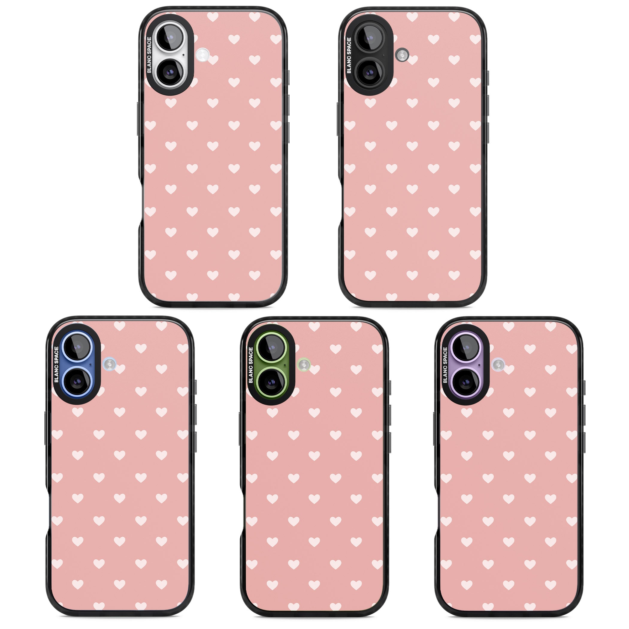 Small Heart Pattern: Pink iPhone 17 Impact Black Phone Case APT Impact Protection