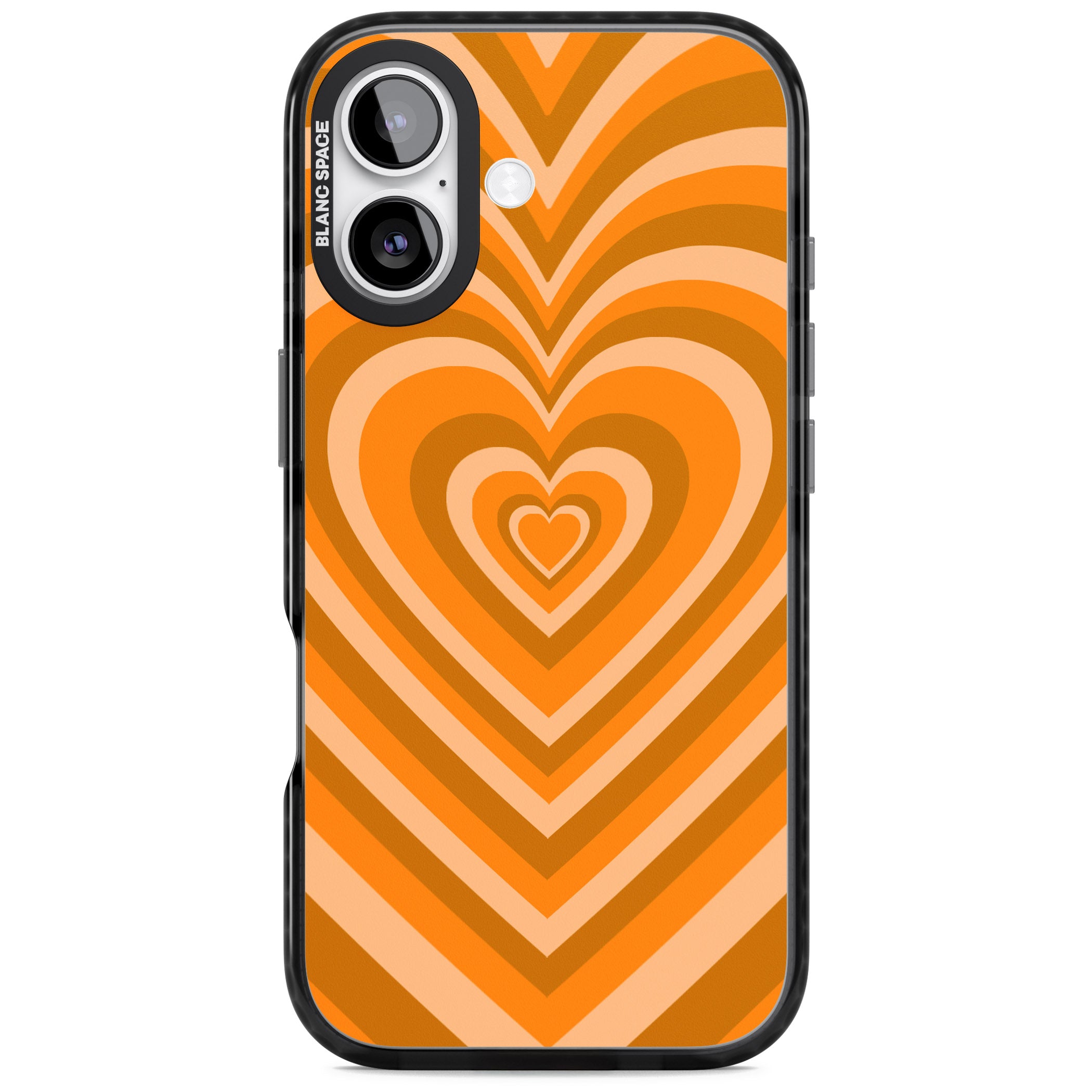 Orange Heart Illusion iPhone 17 Impact Black Phone Case