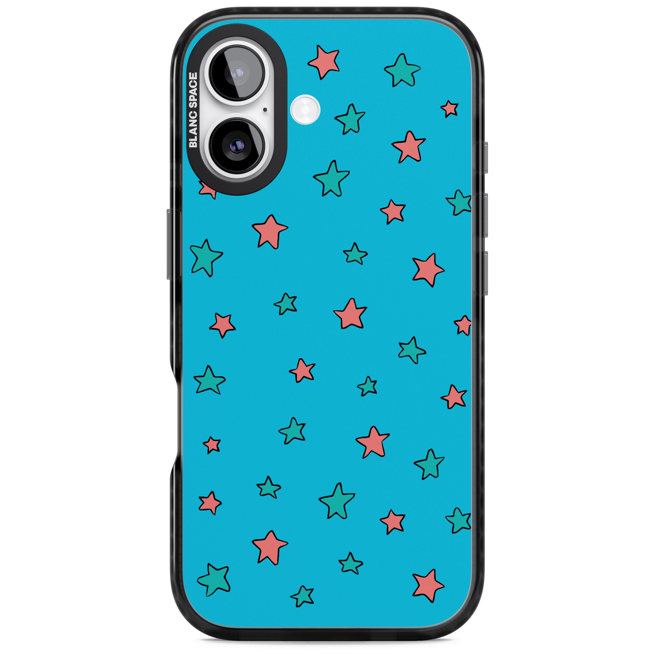 Blue Heartstopper Stars Pattern iPhone 17 Impact Black Phone Case