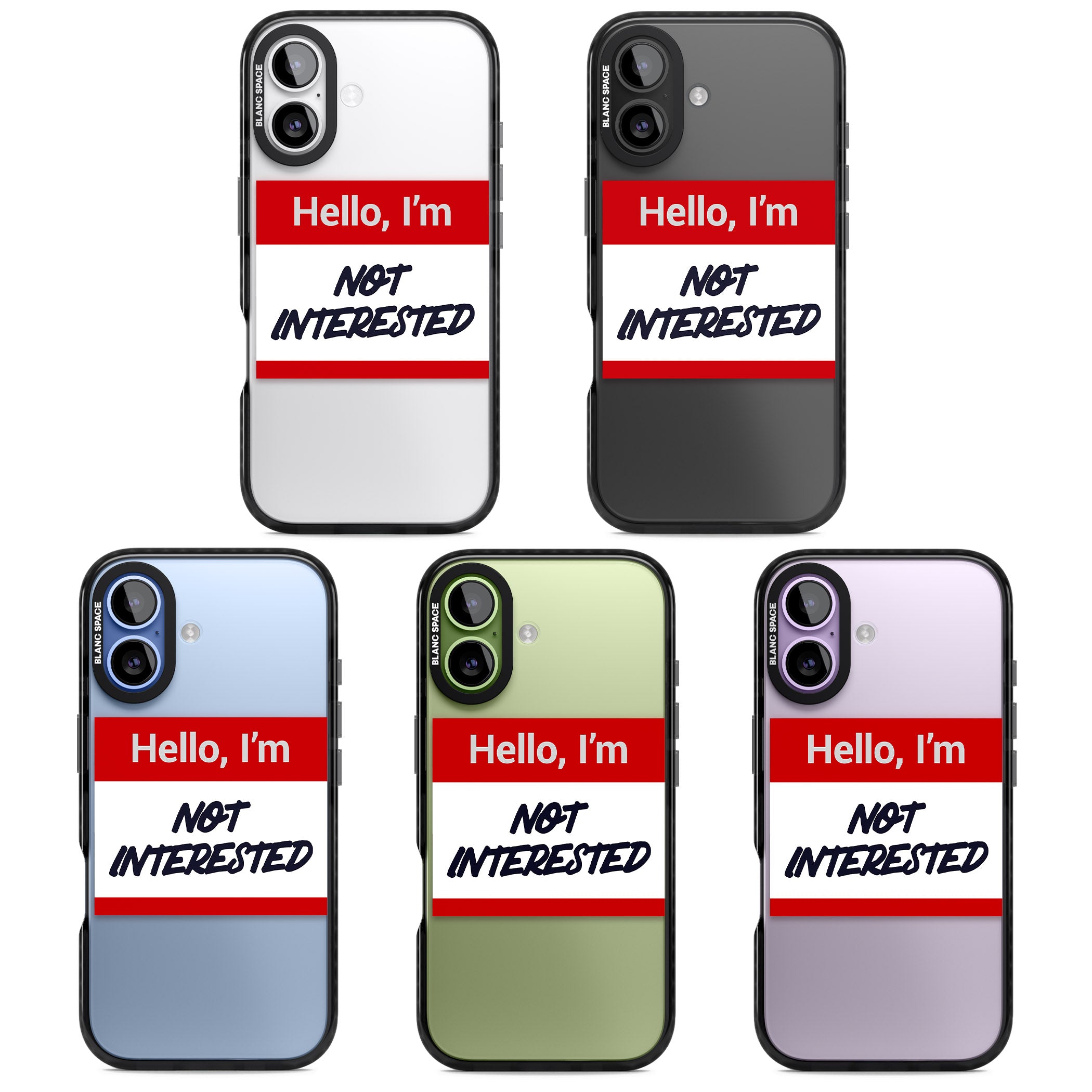 Funny Hello Name Tag Not Interested iPhone 17 Impact Black Phone Case APT Impact Protection