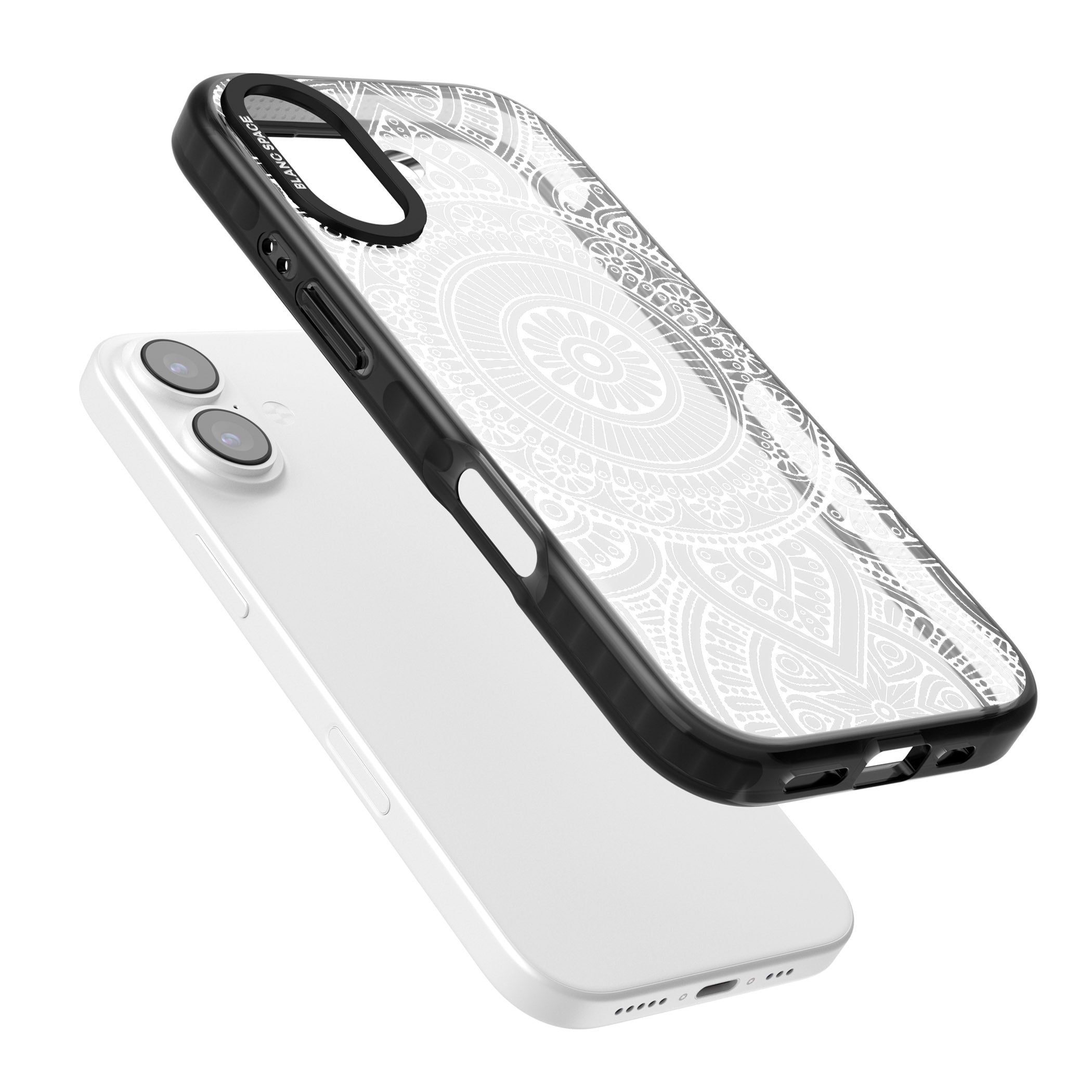 White Henna Flower Wheel iPhone 17 Impact Black Phone Case Colours
