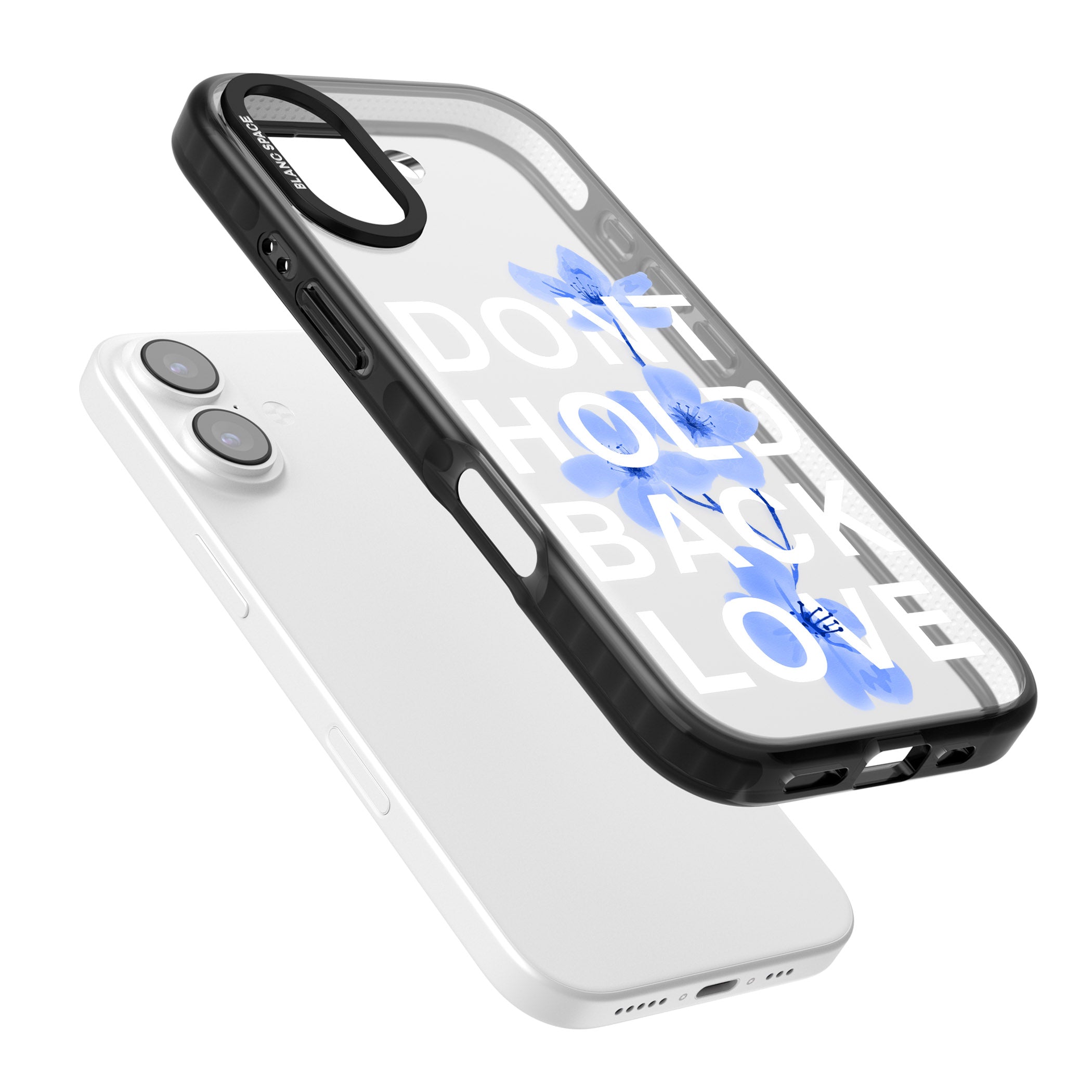 Don'T Hold Back Love Blue & White iPhone 17 Impact Black Phone Case Colours