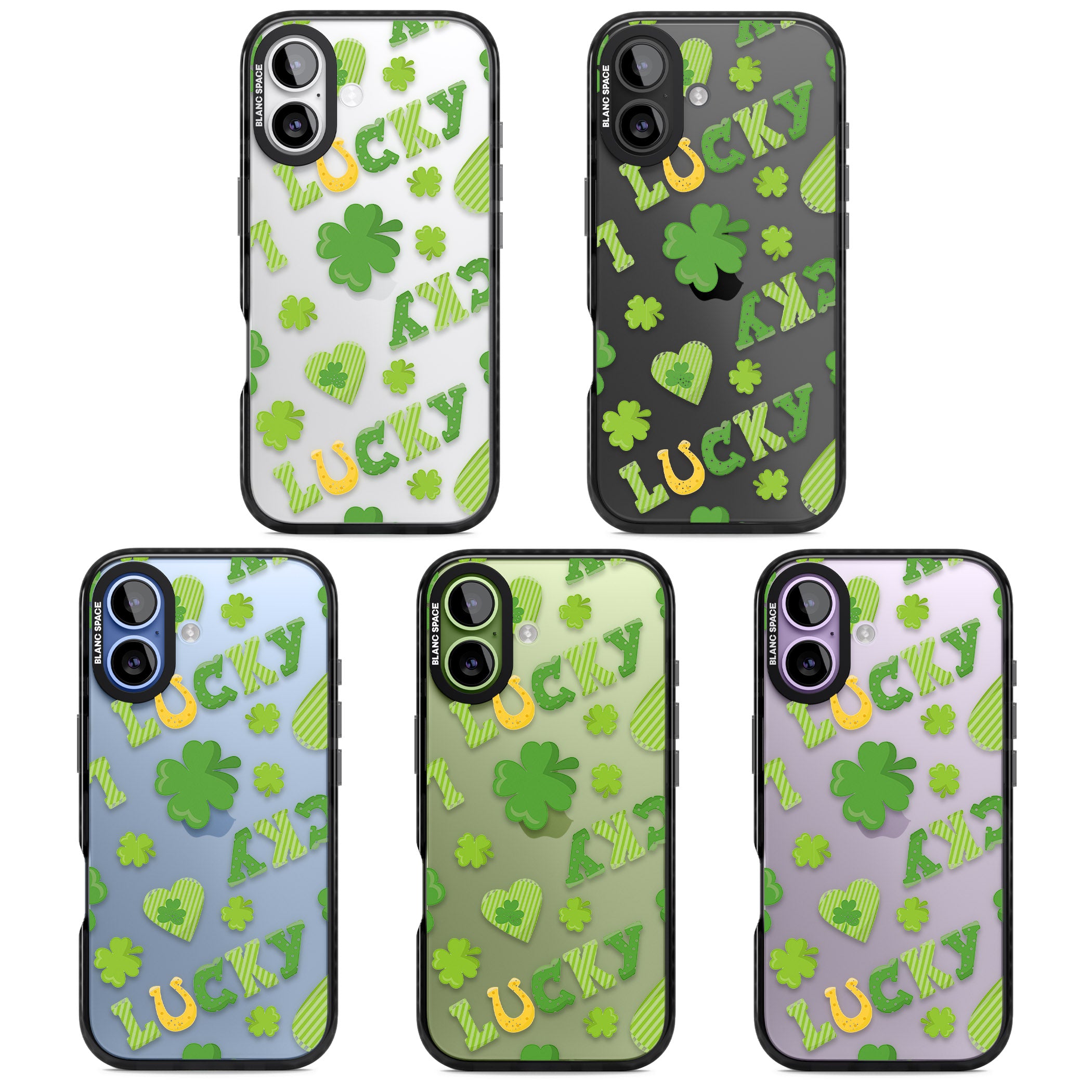 Lucky Irish Clover iPhone 17 Impact Black Phone Case APT Impact Protection