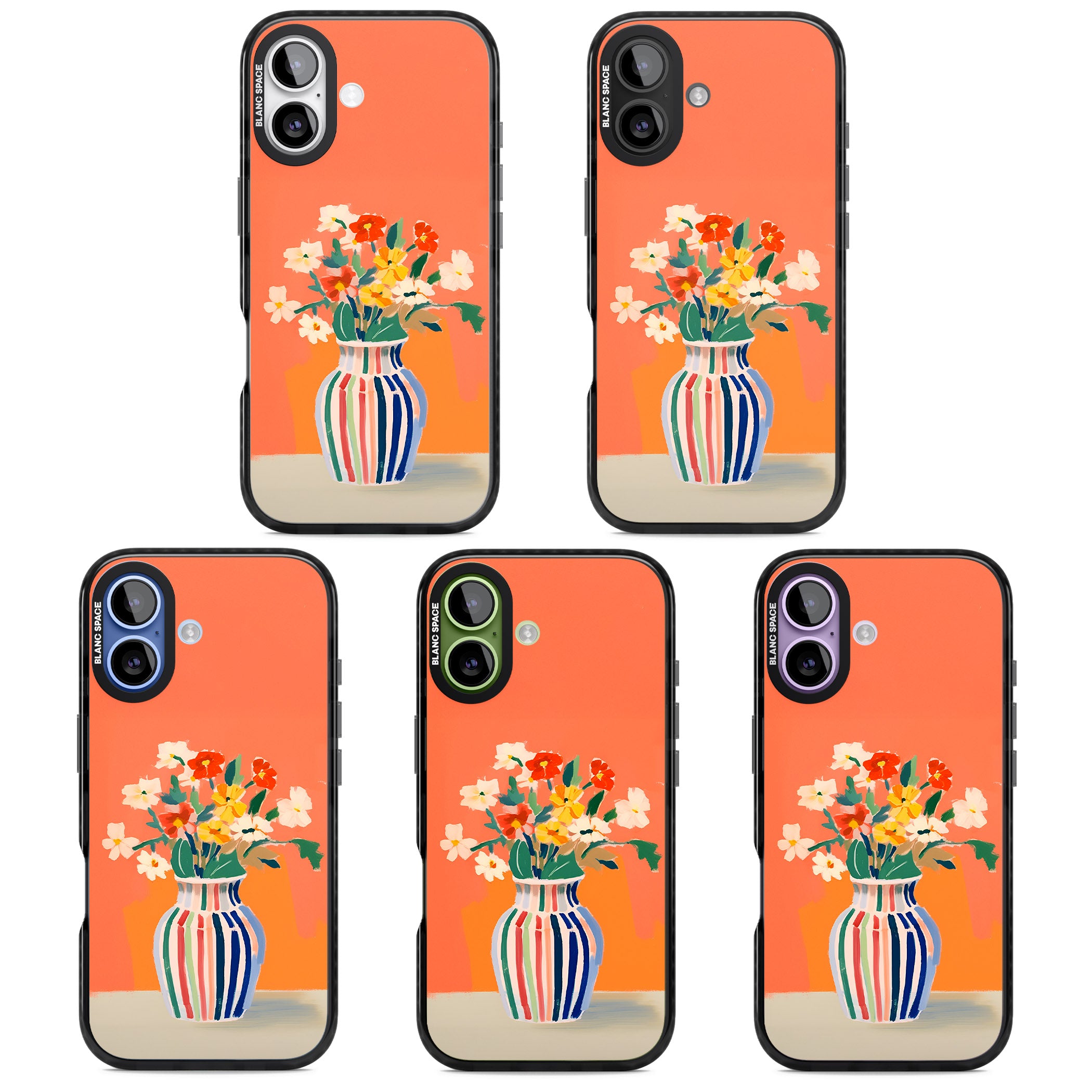 Coral Flower Vase iPhone 17 Impact Black Phone Case APT Impact Protection