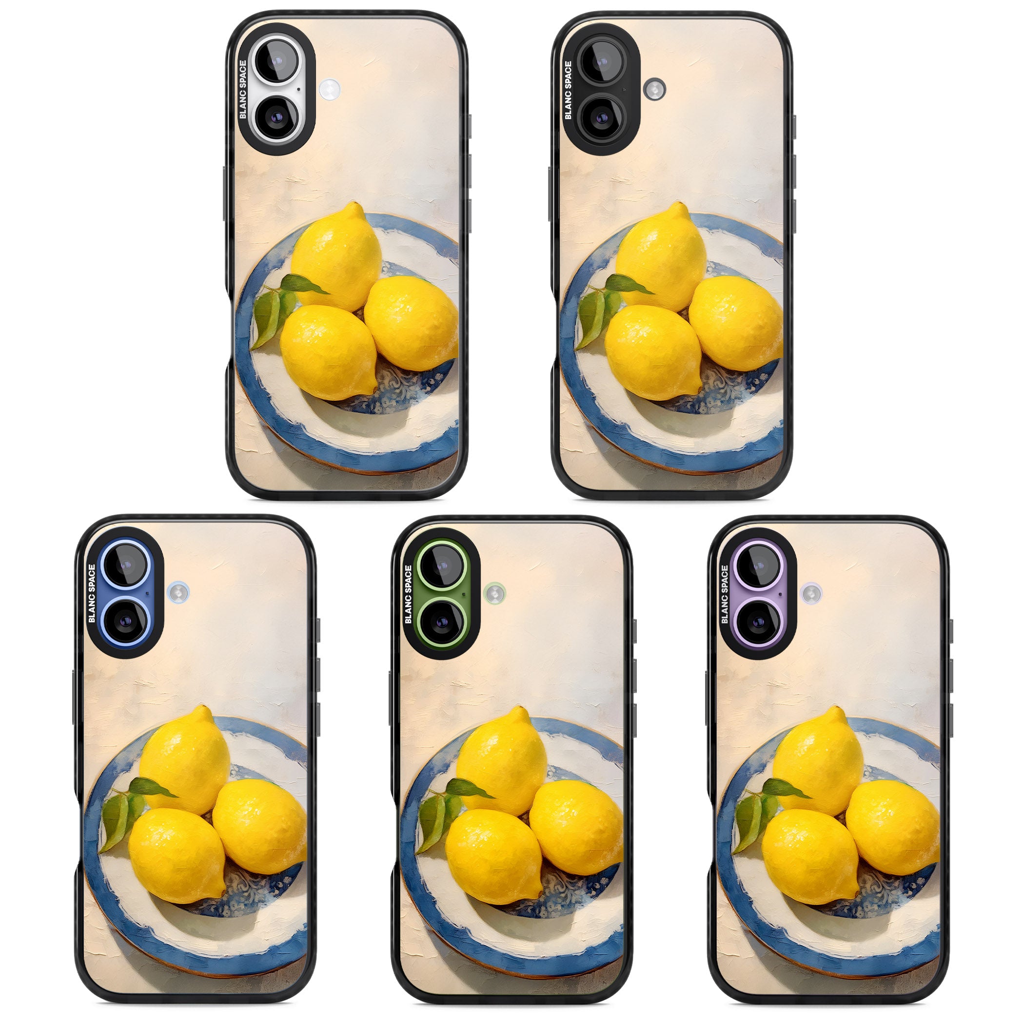 Lemons on Porcelain iPhone 17 Impact Black Phone Case APT Impact Protection