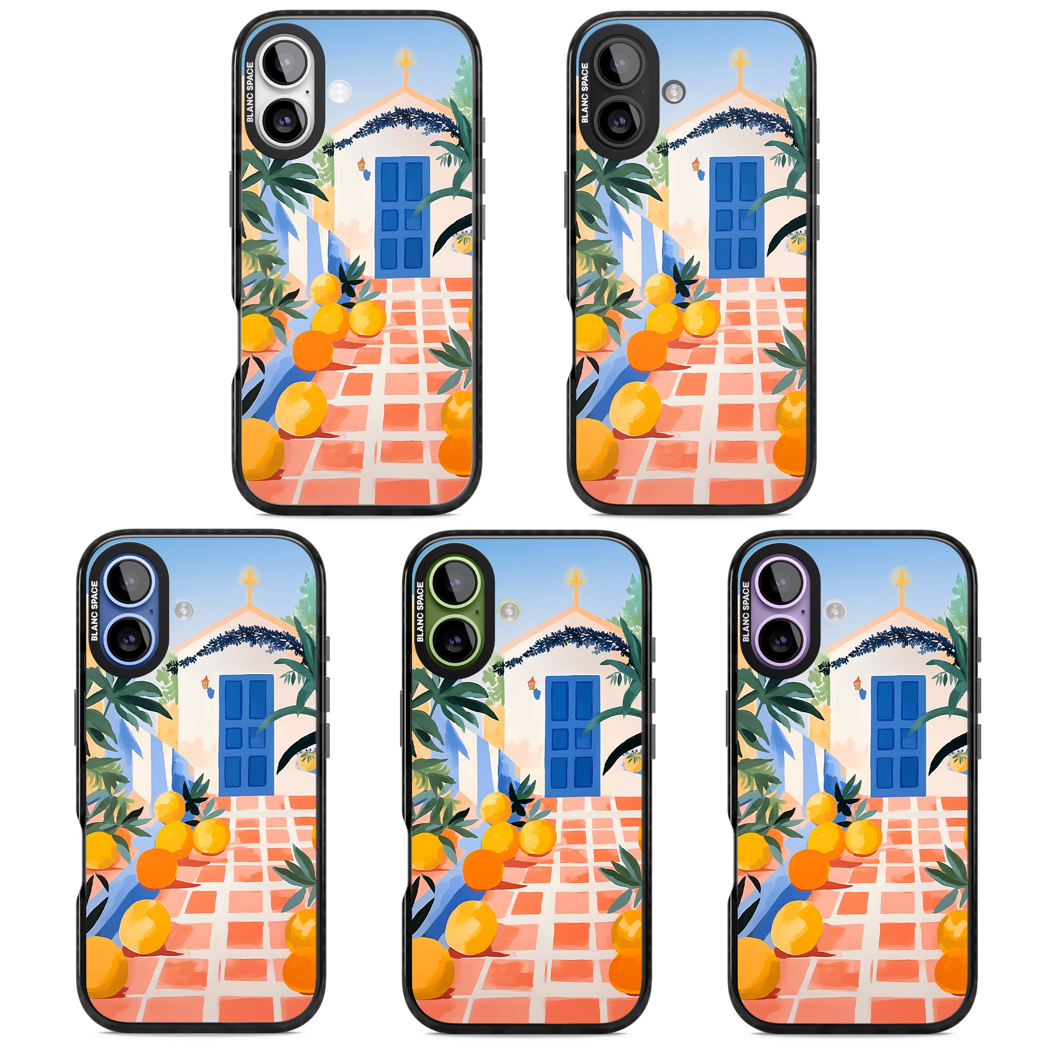 Greek Courtyard iPhone 17 Impact Black Phone Case APT Impact Protection