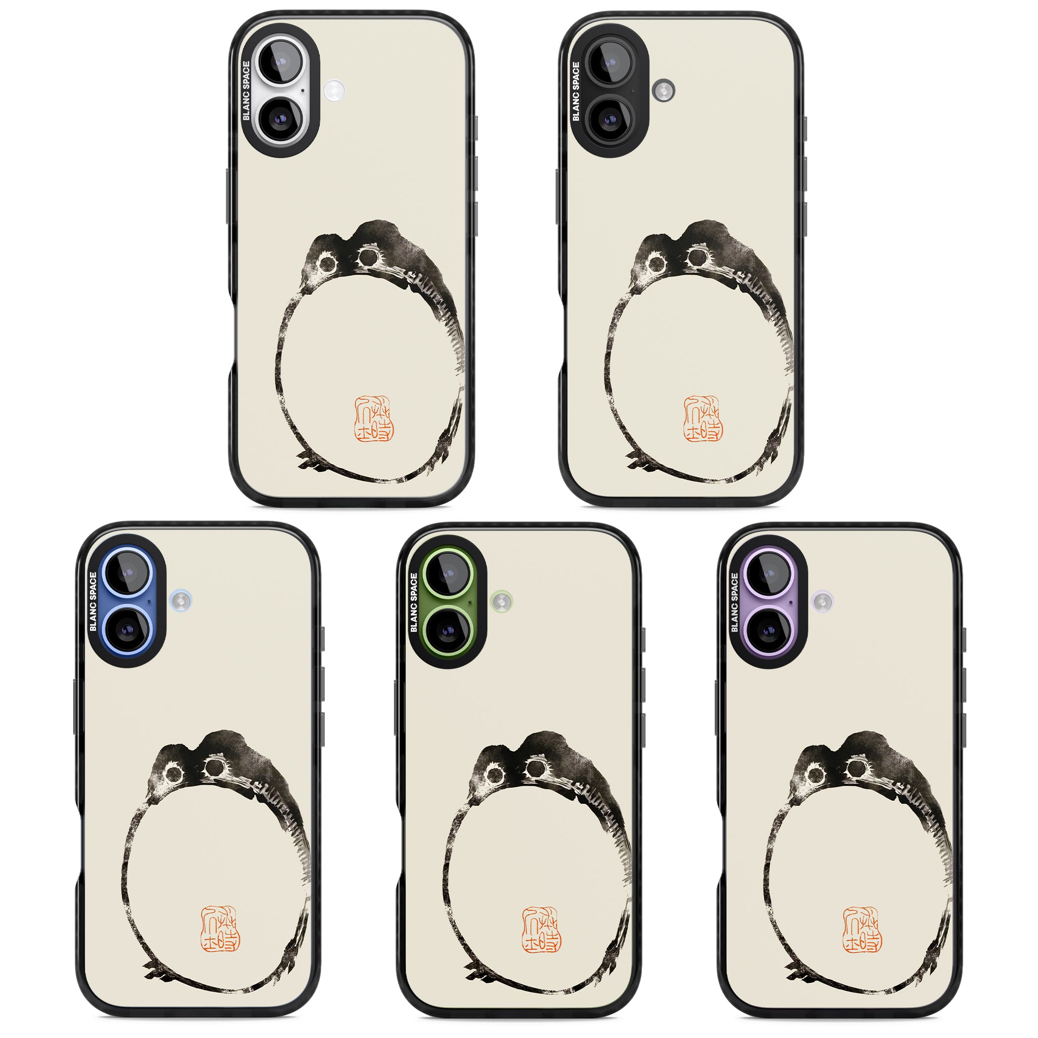 Matsumoto Hoji Round Frog iPhone 17 Impact Black Phone Case APT Impact Protection