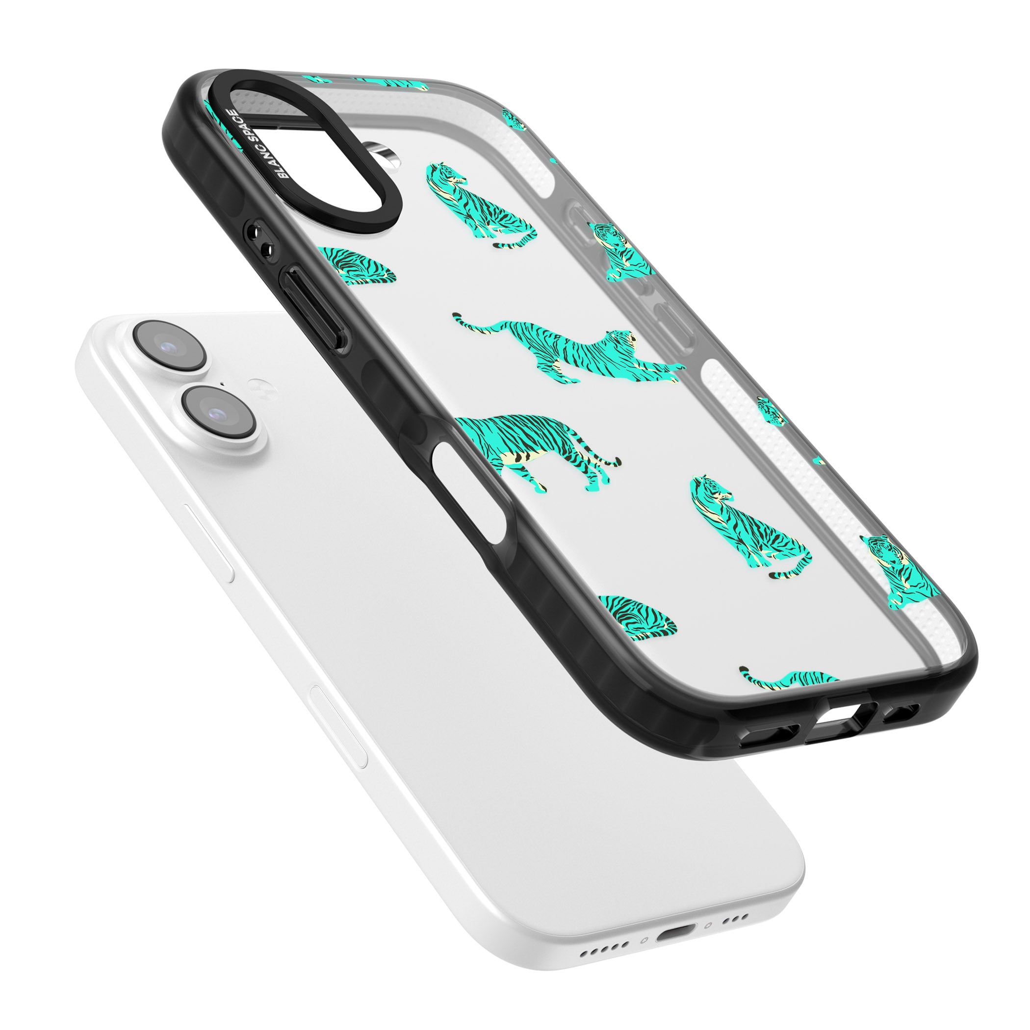 Turquoise Tiger iPhone 17 Impact Black Phone Case Colours
