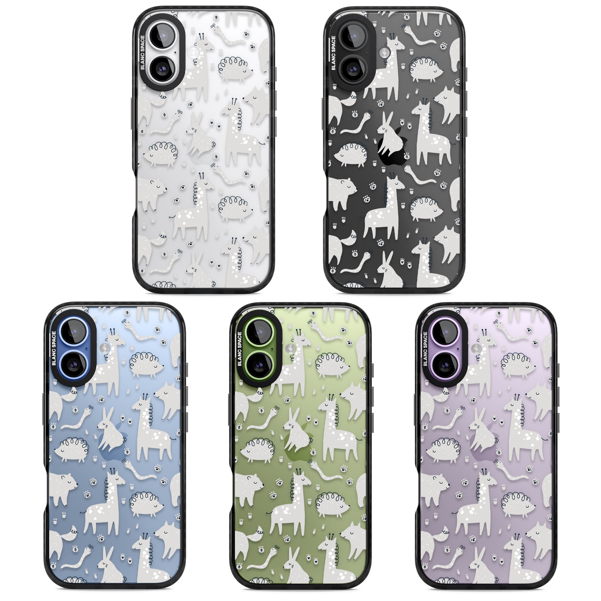 Monochrome Animal Party iPhone 17 Impact Black Phone Case APT Impact Protection