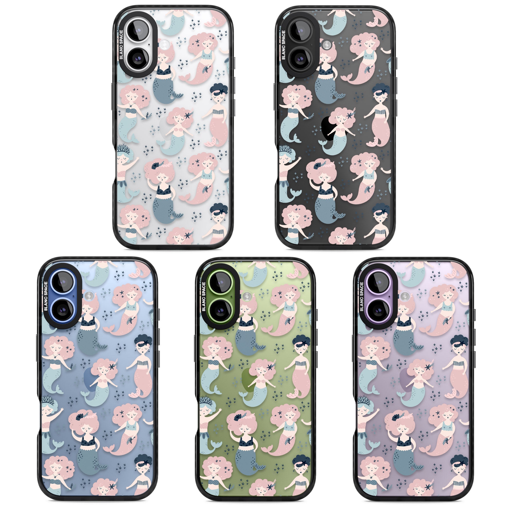 Under The Sea Mermaids (Clear) iPhone 17 Impact Black Phone Case APT Impact Protection
