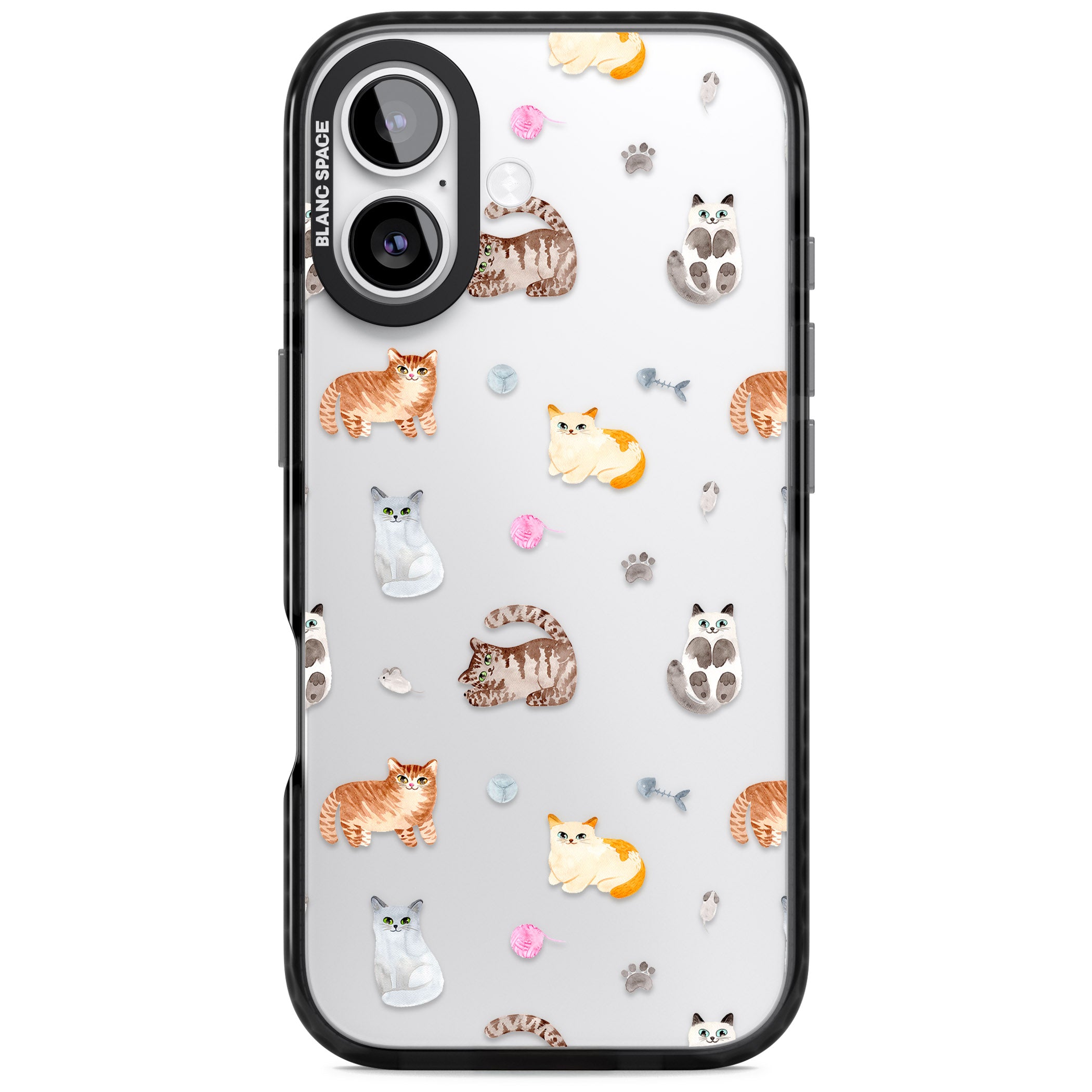 Playful Cats iPhone 17 Impact Black Phone Case