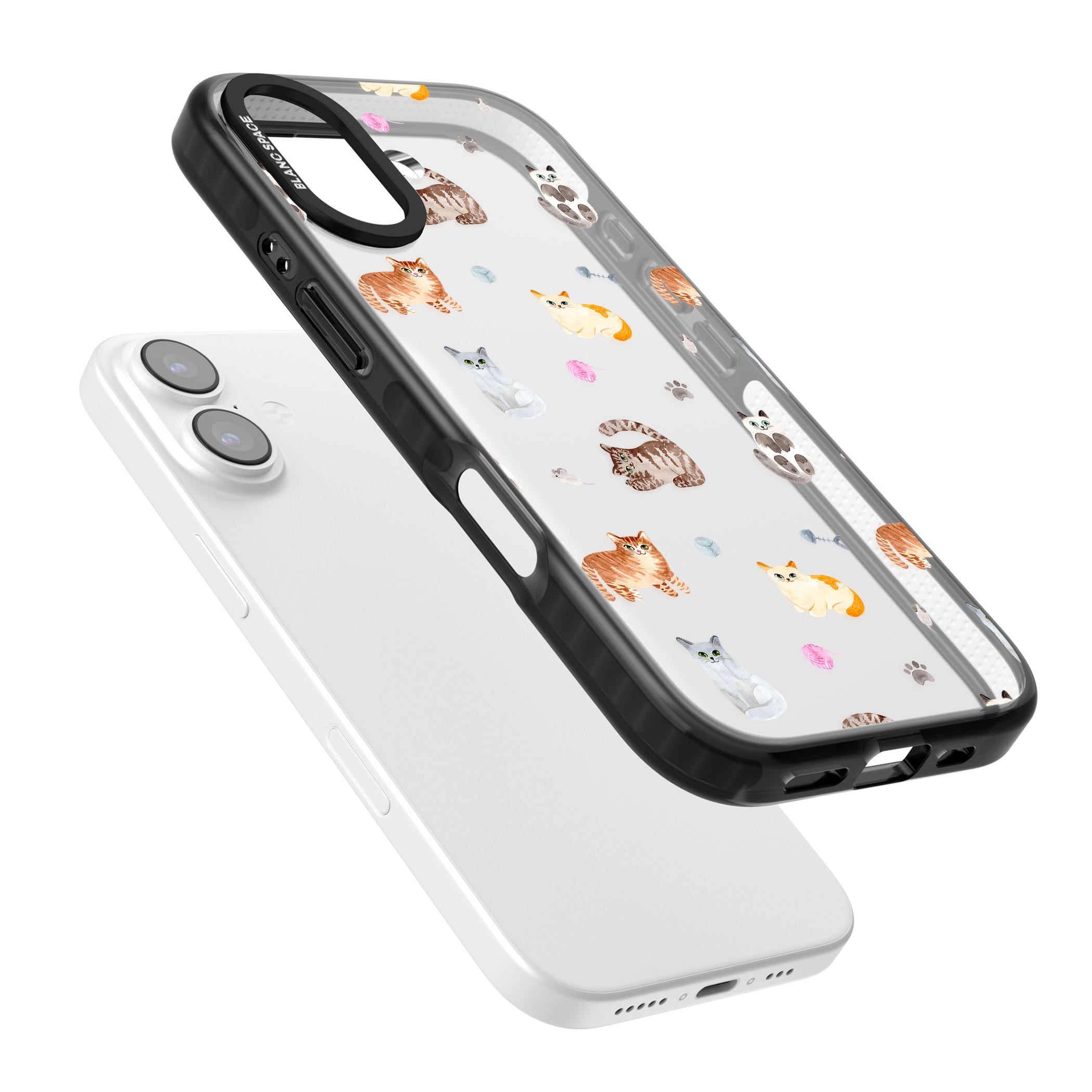 Playful Cats iPhone 17 Impact Black Phone Case Colours