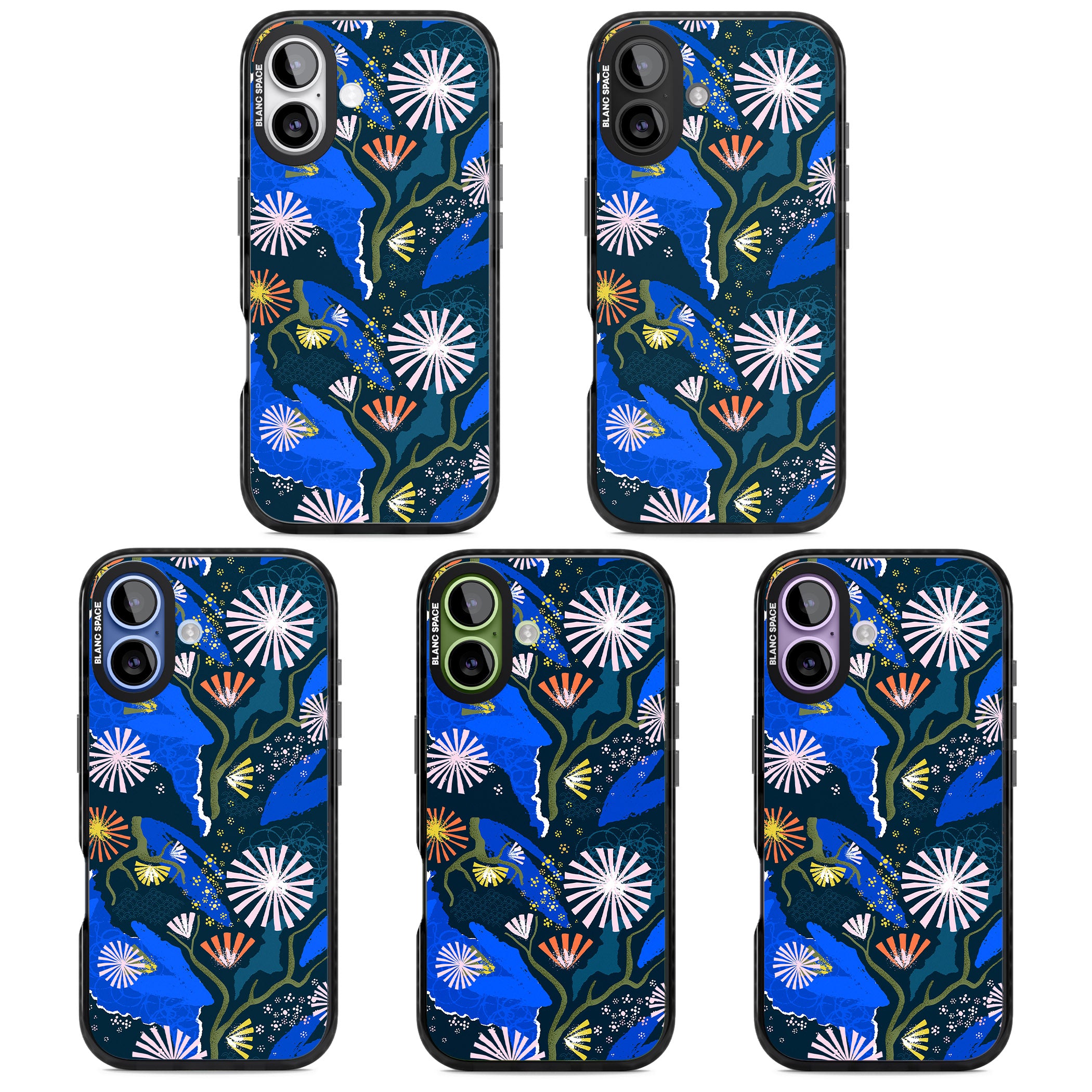 Dark Botanicals Abstract Pattern iPhone 17 Impact Pro Black Phone Case APT Impact Protection