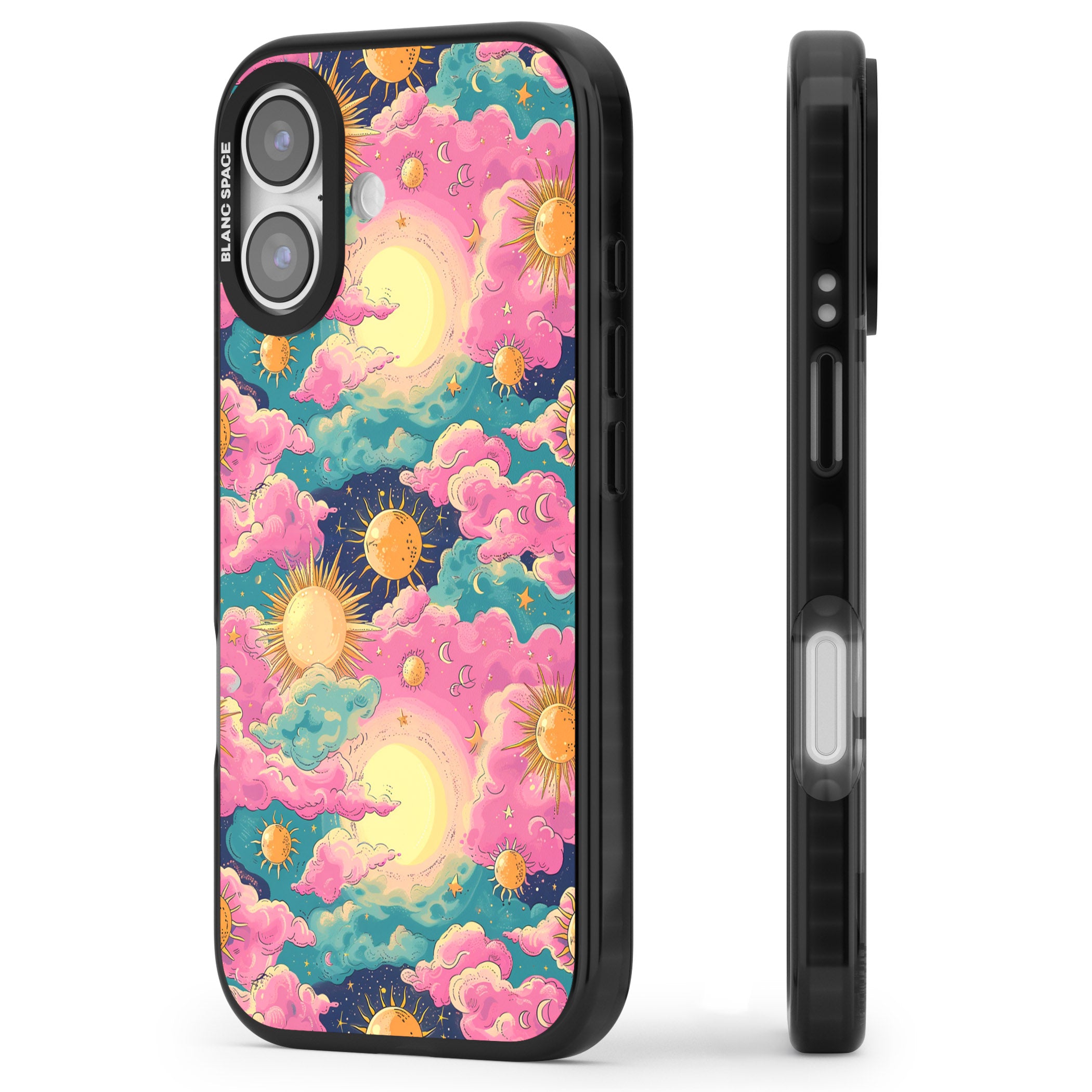 Starlight Clouds iPhone 17 Impact Pro Black Phone Case Side Profile