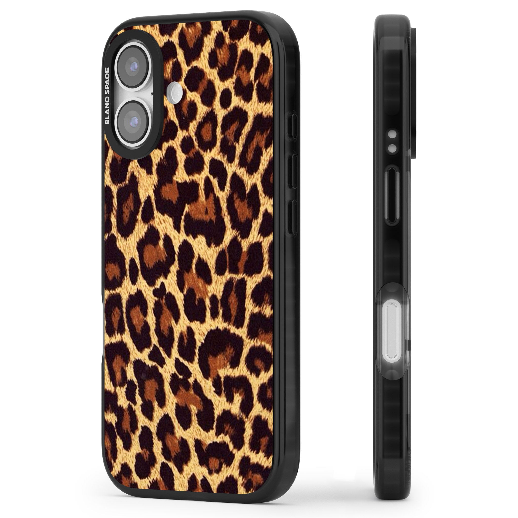Gold Leopard Print iPhone 17 Impact Pro Black Phone Case Side Profile
