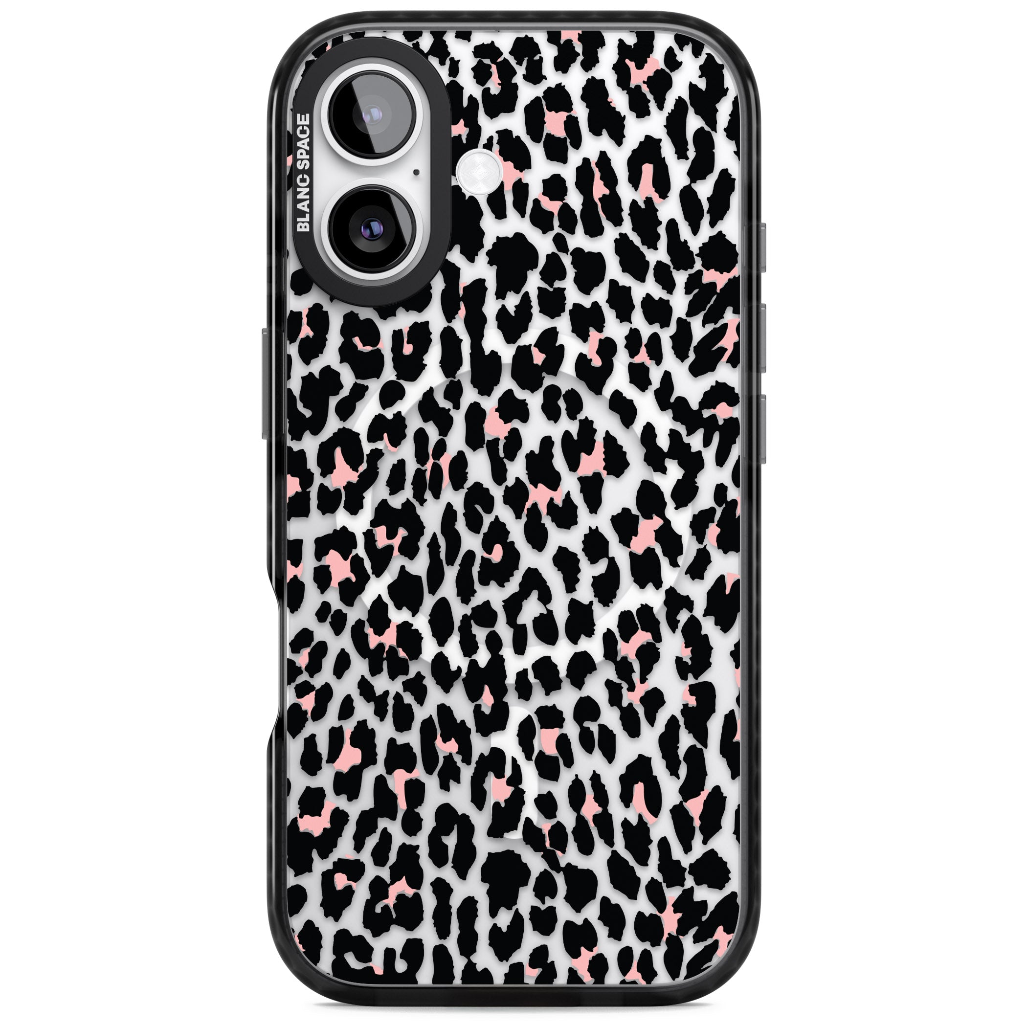 Pink Leopard Print iPhone 17 Impact Pro Black Phone Case