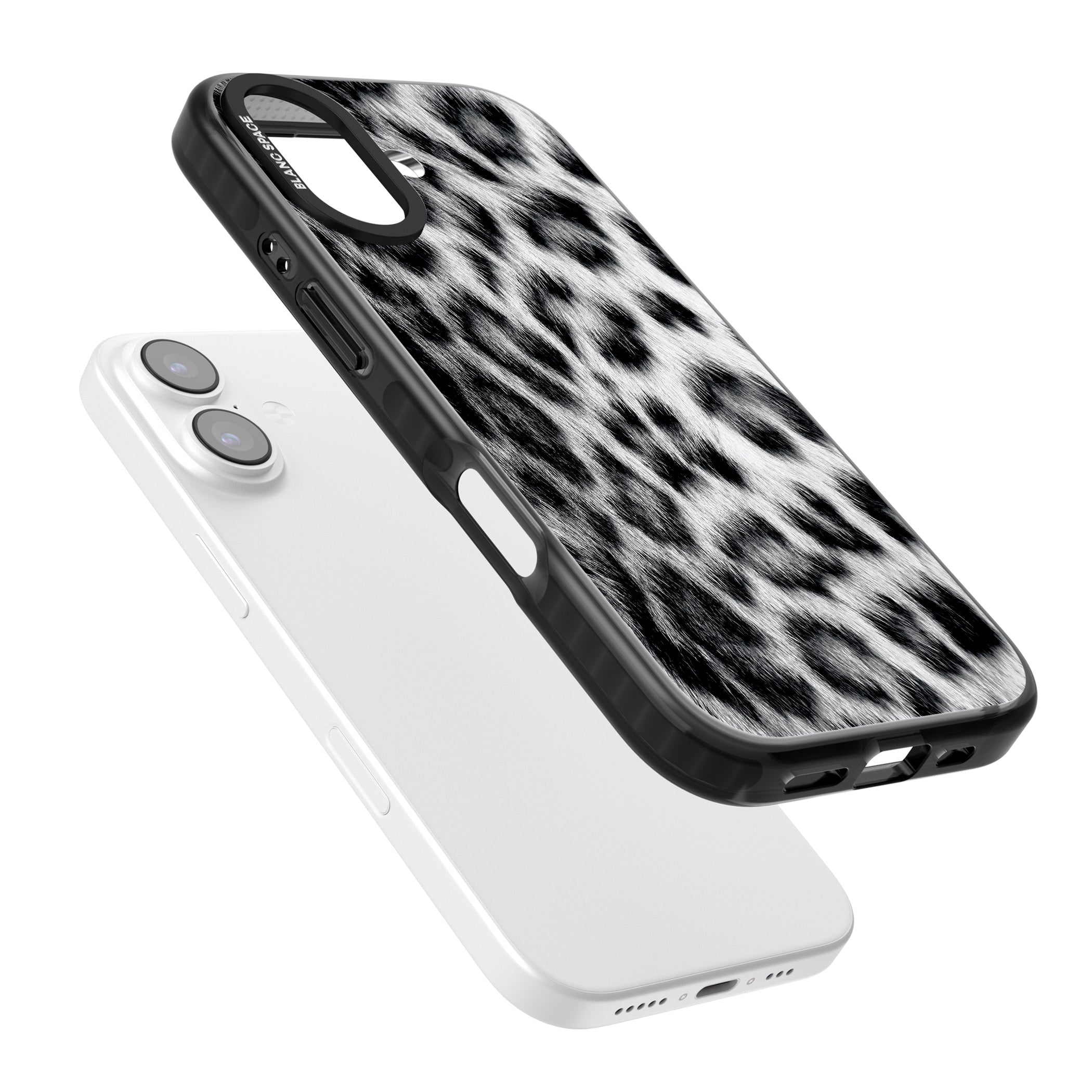 Animal Fur Pattern Snow Leopard iPhone 17 Impact Pro Black Phone Case Colours