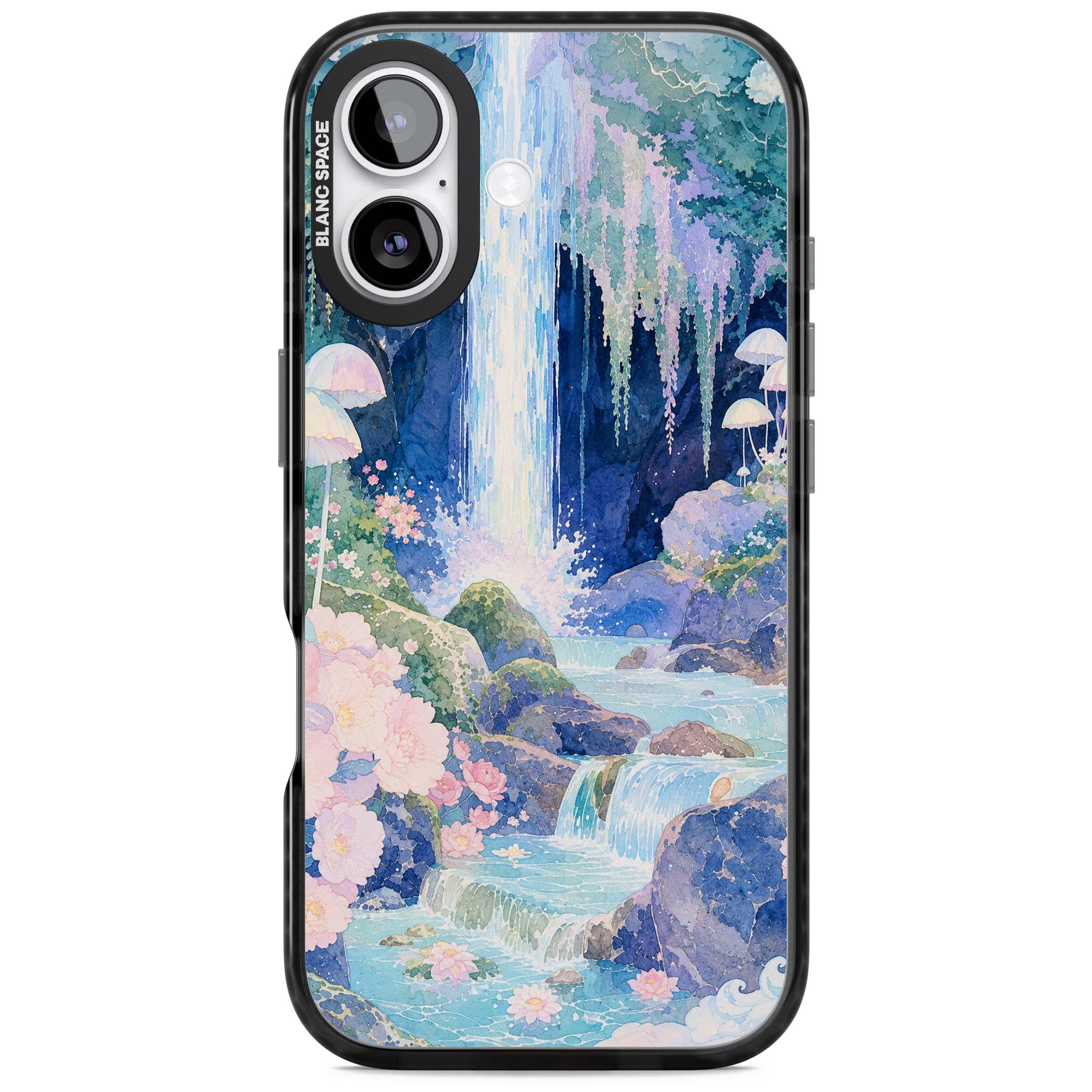 Mystic Waterfall art iPhone case | Black Impact Magsafe case for iPhone 17