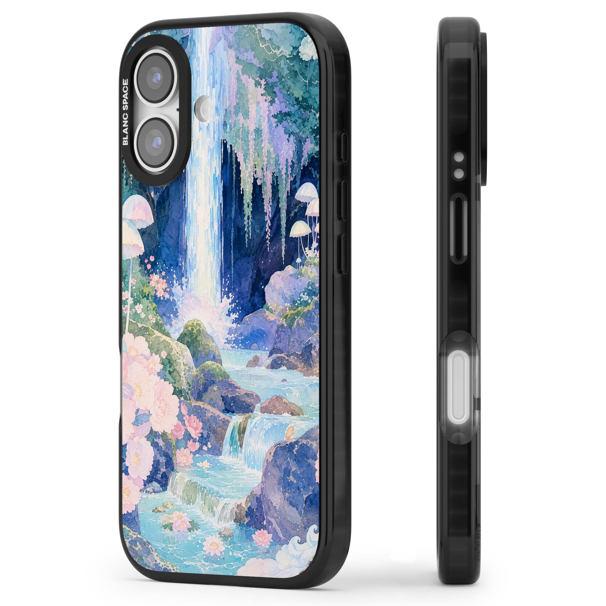 Mystic Waterfall art iPhone case | Black Impact Magsafe case for iPhone 17