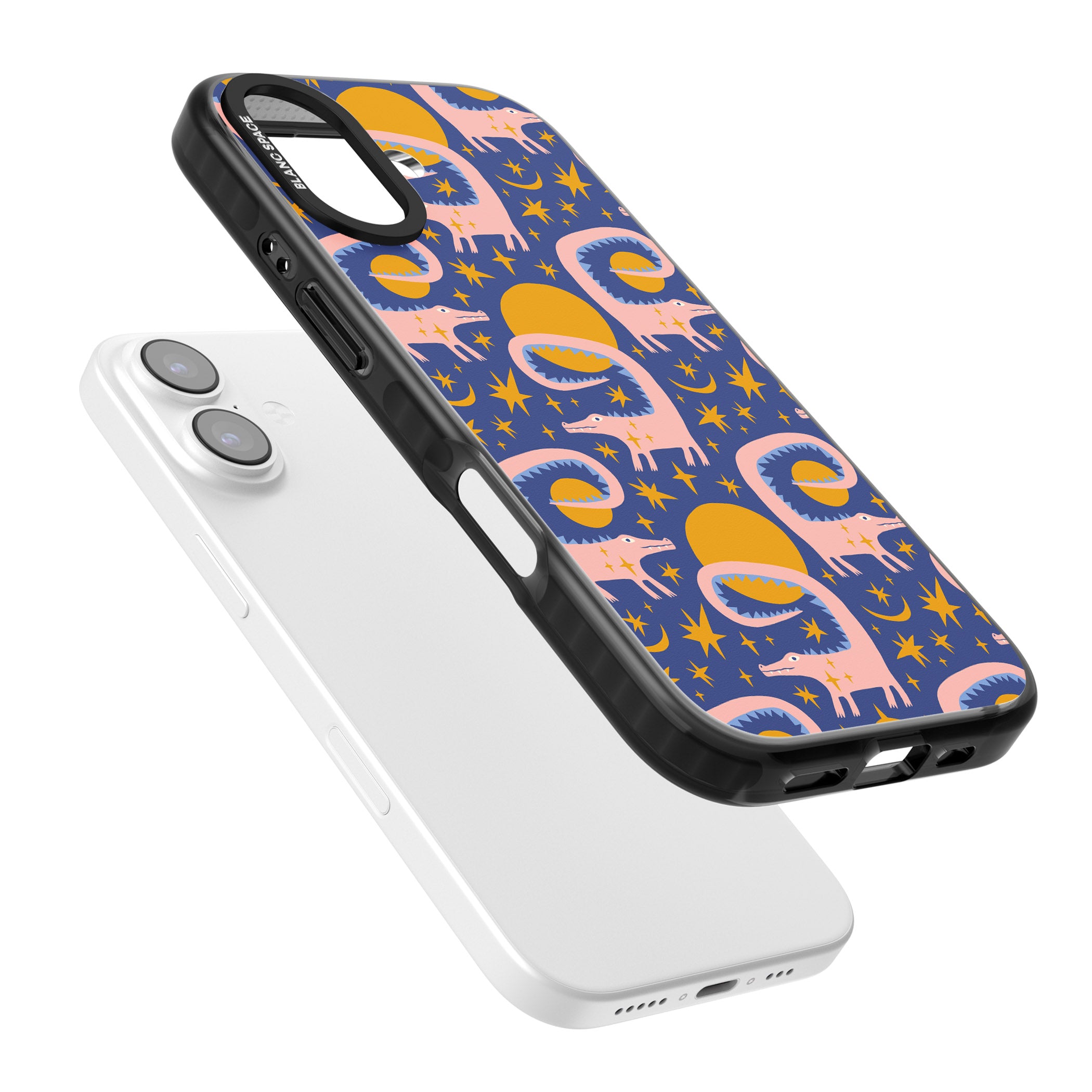 Sun Croc Pattern iPhone 17 Impact Pro Black Phone Case Colours
