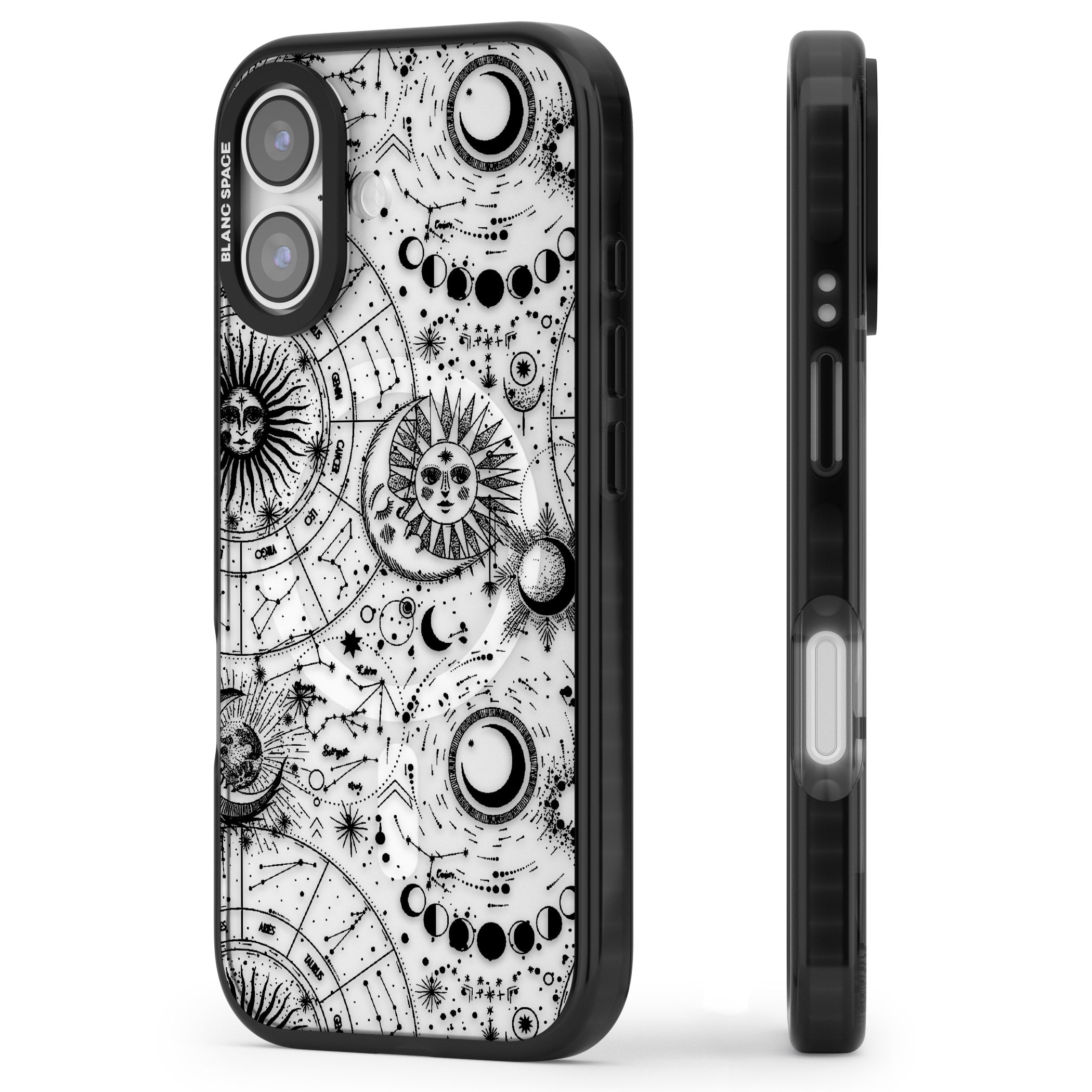Celestial Zodiac iPhone 17 Impact Pro Black Phone Case Side Profile