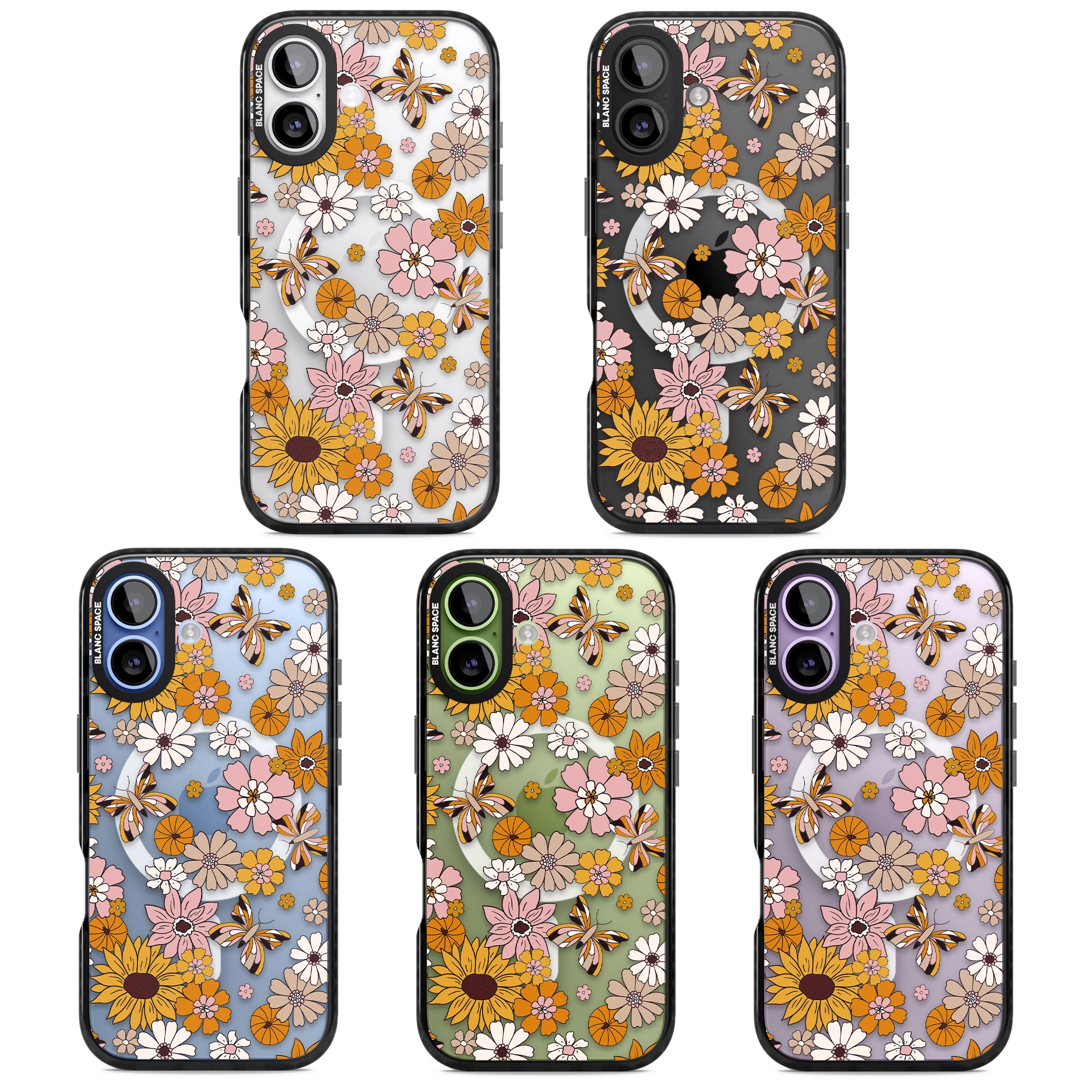 Butterfly Bloom Autumn Floral iPhone 17 Impact Pro Black Phone Case APT Impact Protection