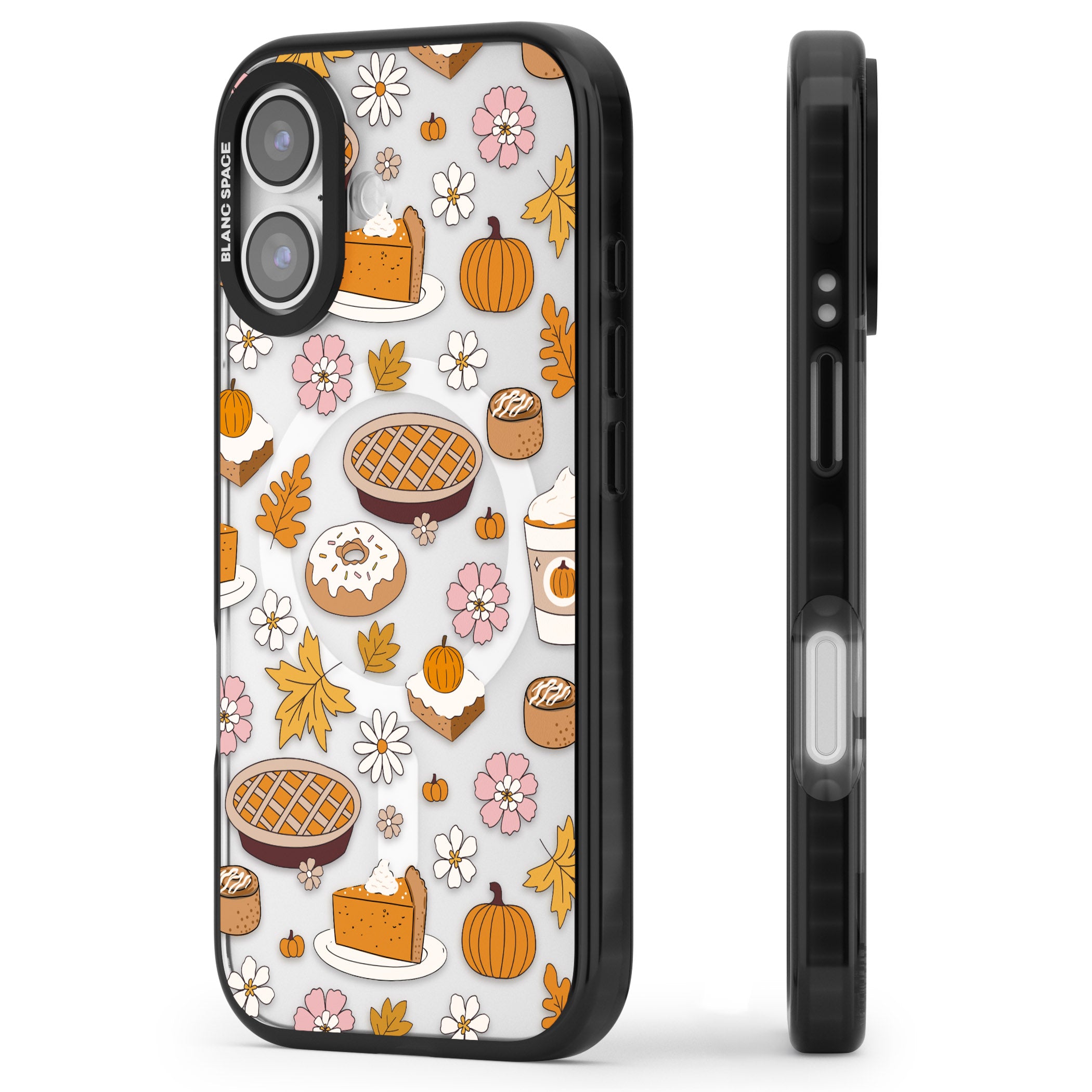 Pumpkin Pie Autumn Treats iPhone 17 Impact Pro Black Phone Case Side Profile