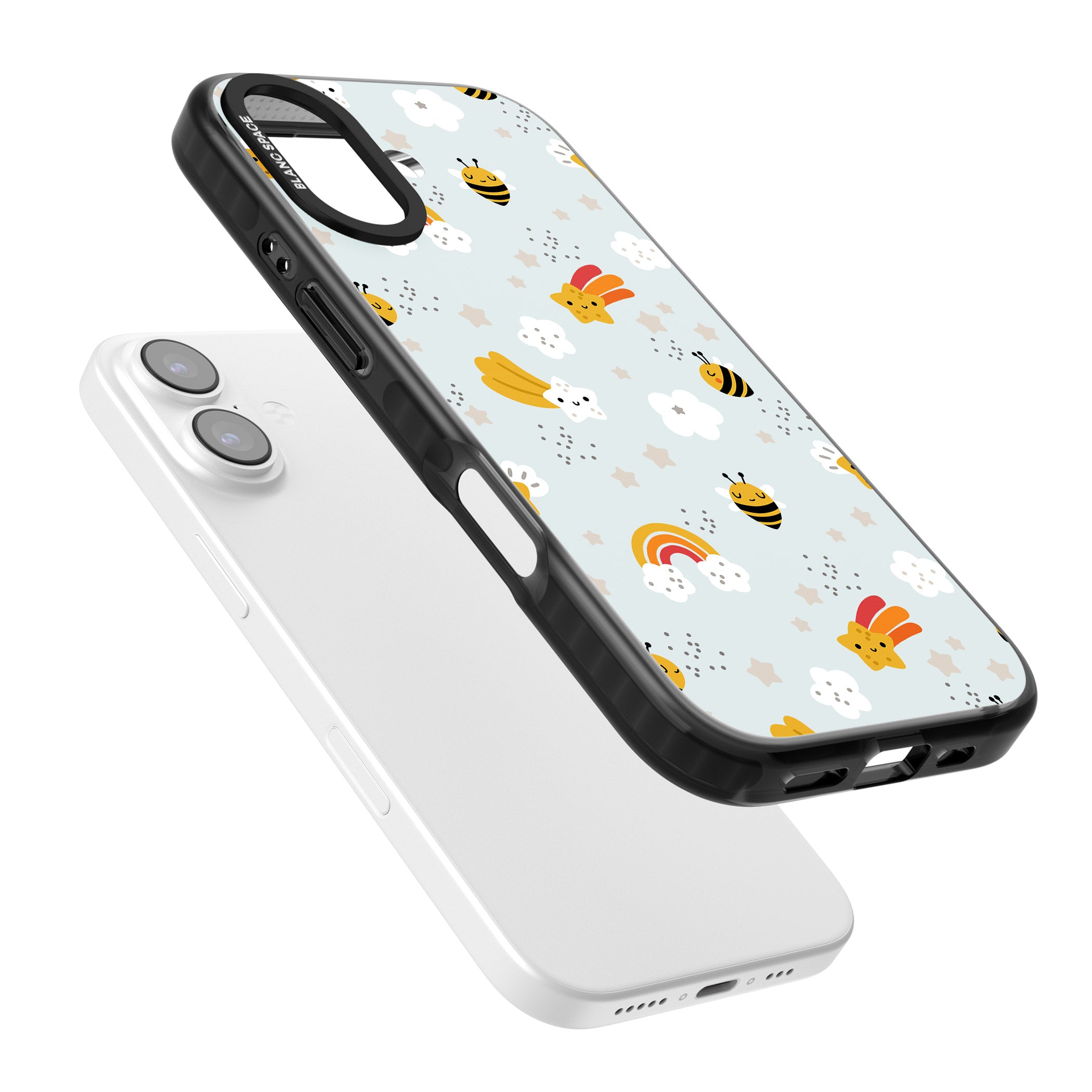 Sweet As Honey Patterns: Bees & Rainbows iPhone 17 Impact Pro Black Phone Case Colours