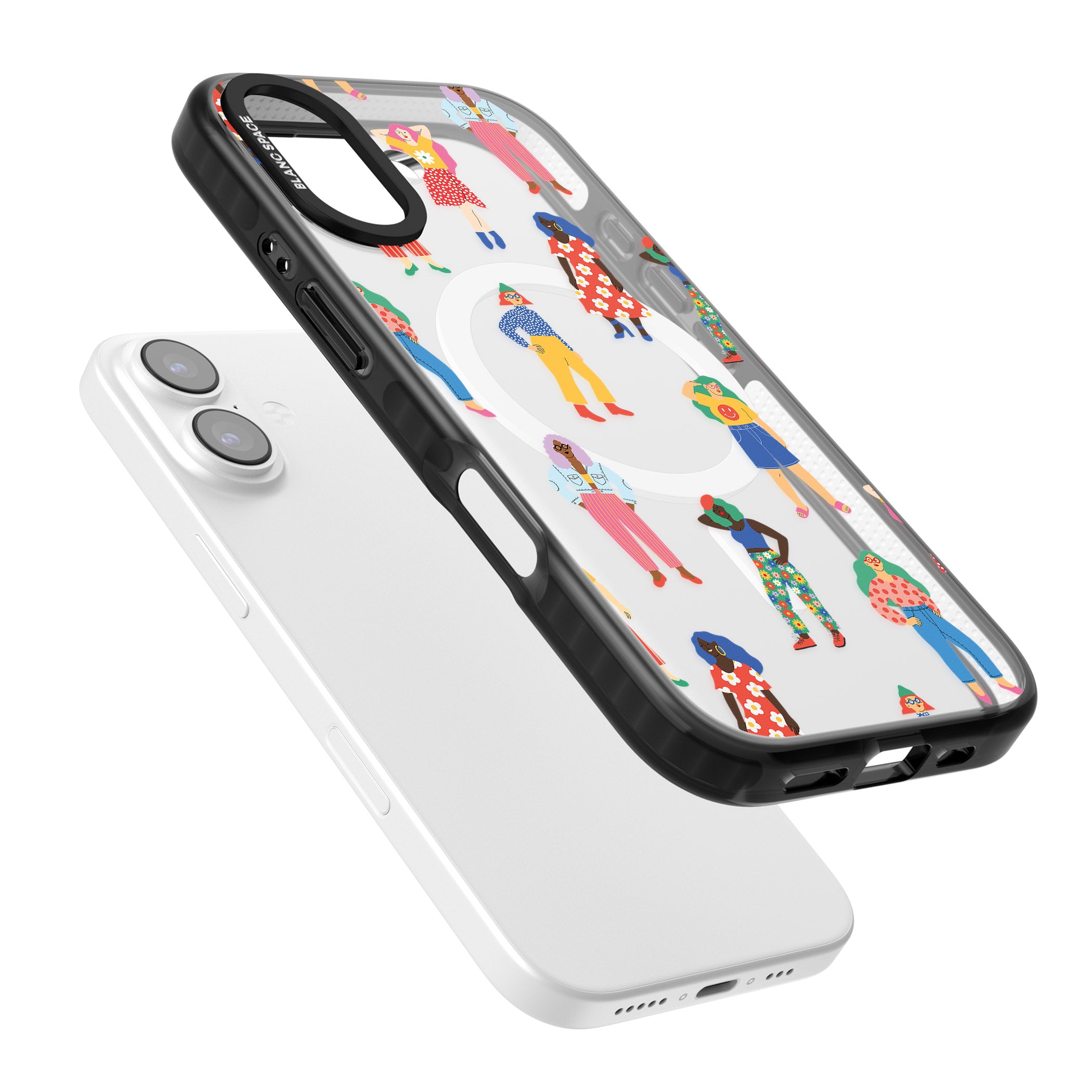 Girls Pattern iPhone 17 Impact Pro Black Phone Case Colours