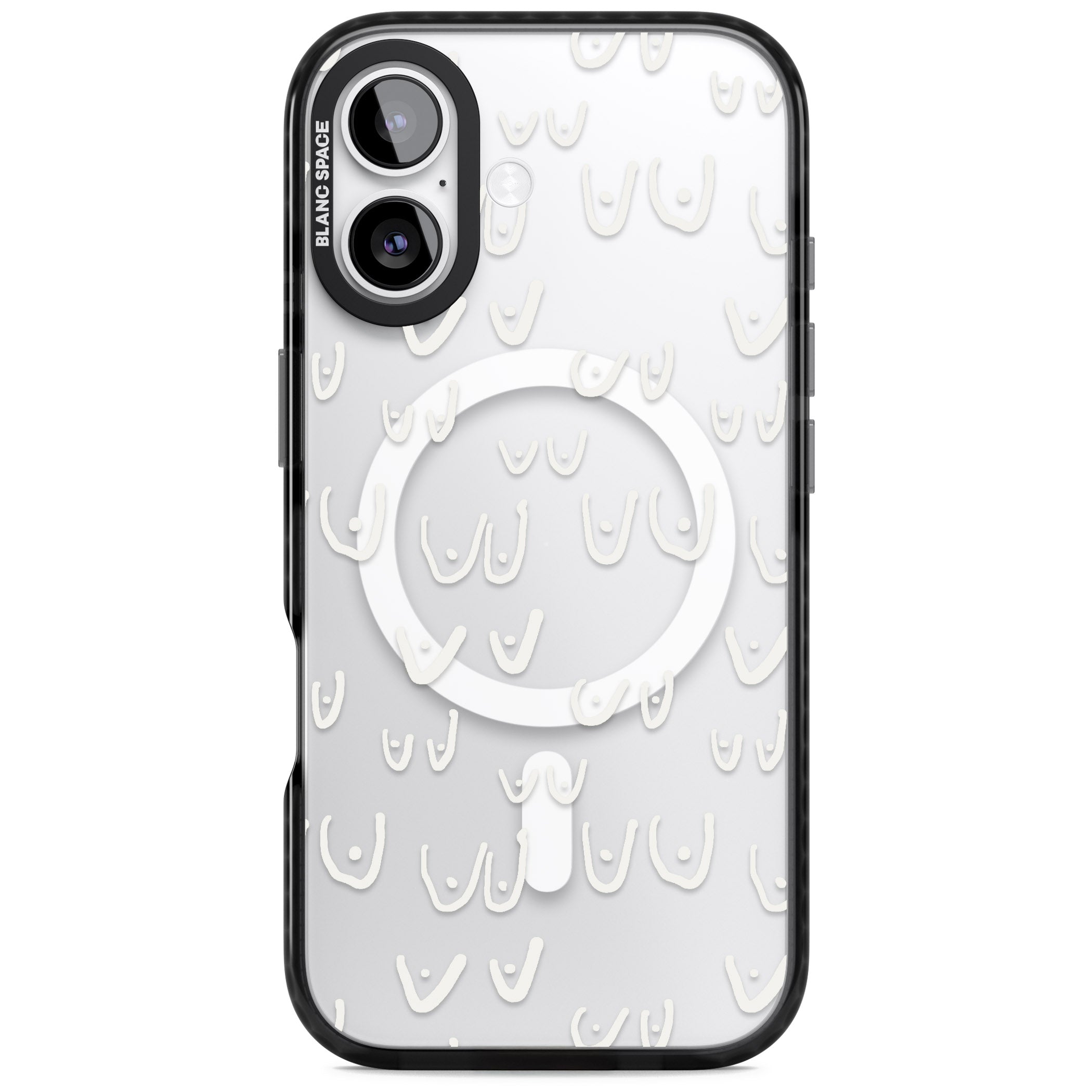 Boob Pattern (White) iPhone 17 Impact Pro Black Phone Case