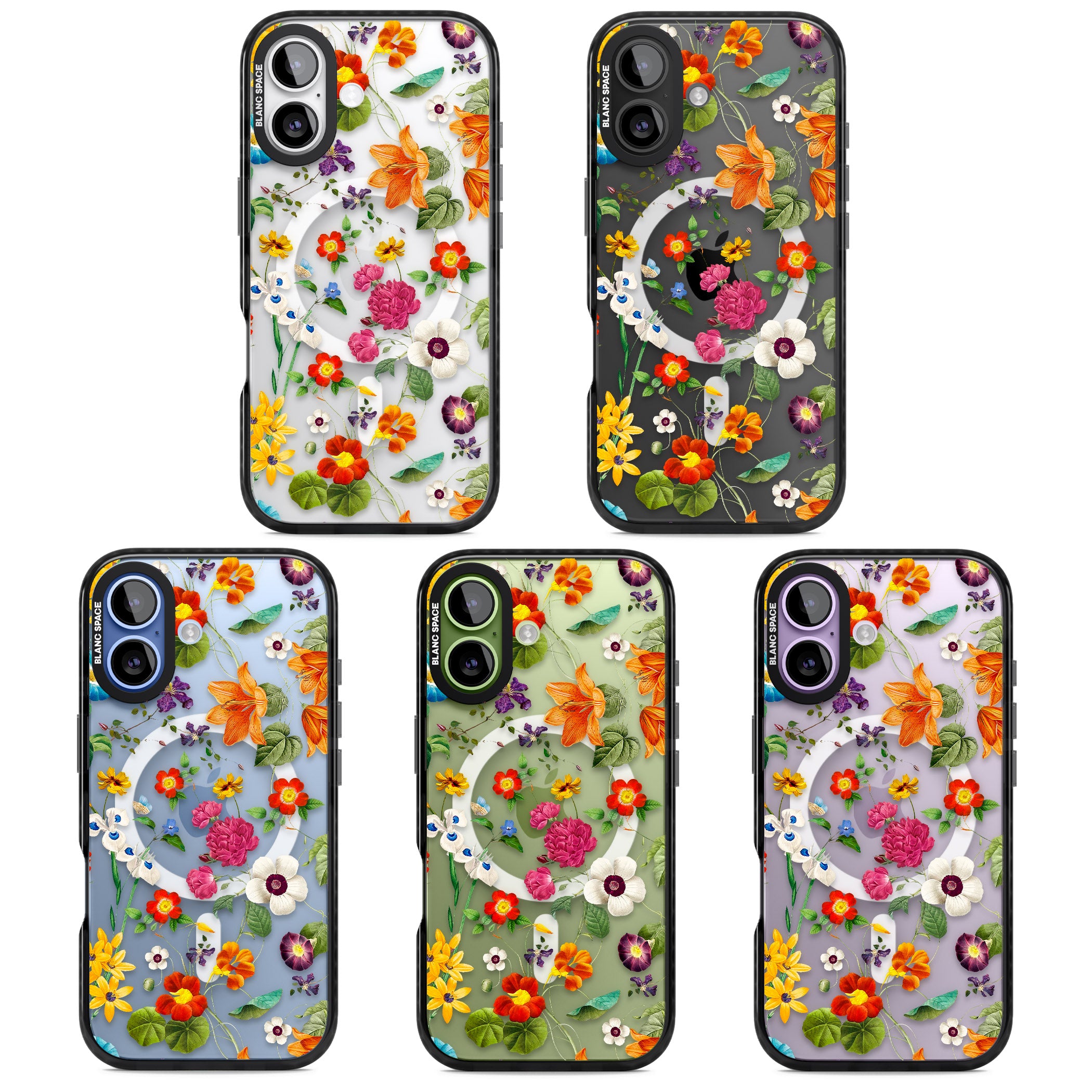 Whimsical Wildflowers iPhone 17 Impact Pro Black Phone Case APT Impact Protection